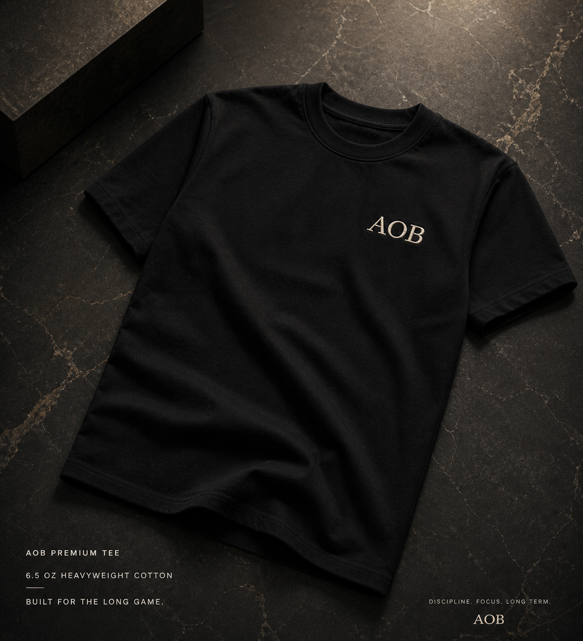 AOB Core Tee Shirt - Black / Bone Edition