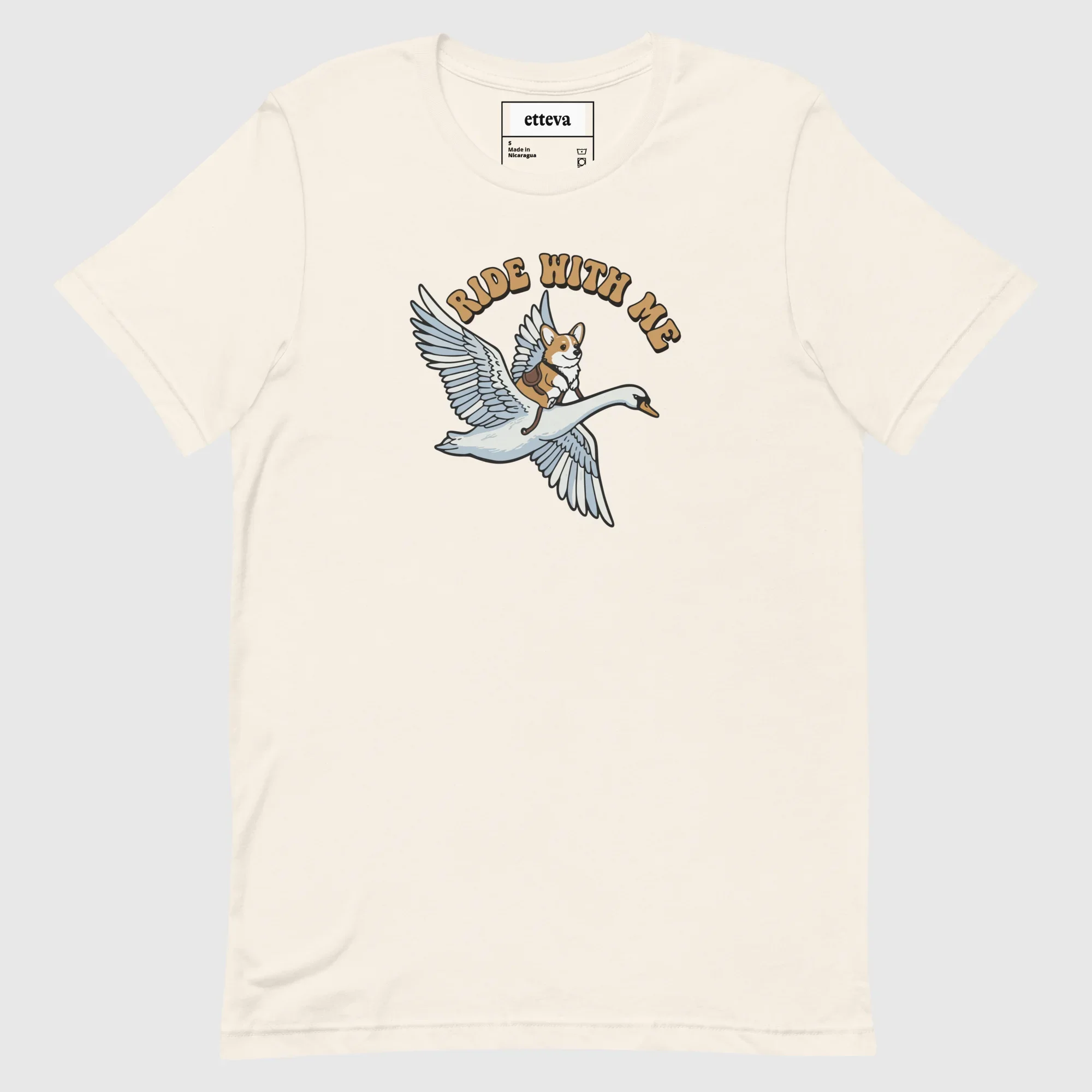 Corgi Ride Swan T-shirt