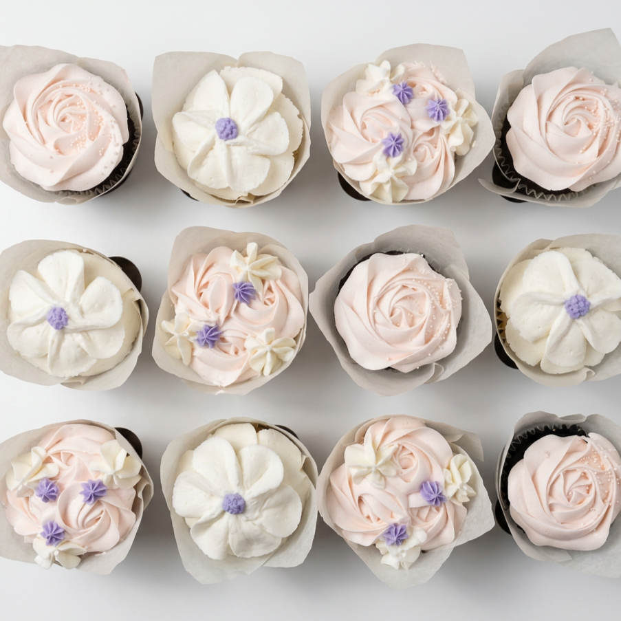 Mixed Floral Cupcakes