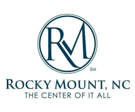 Rocky Mount, North Carolina logo with the initials RM inside a circle and the slogan 'The Center of It All'.