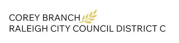 Logos of Corey Branch and Raleigh City Council District C.