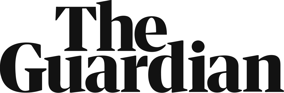 Text layout of the words 'The Guardian' in black letters with 'The' above 'Guardian'.
