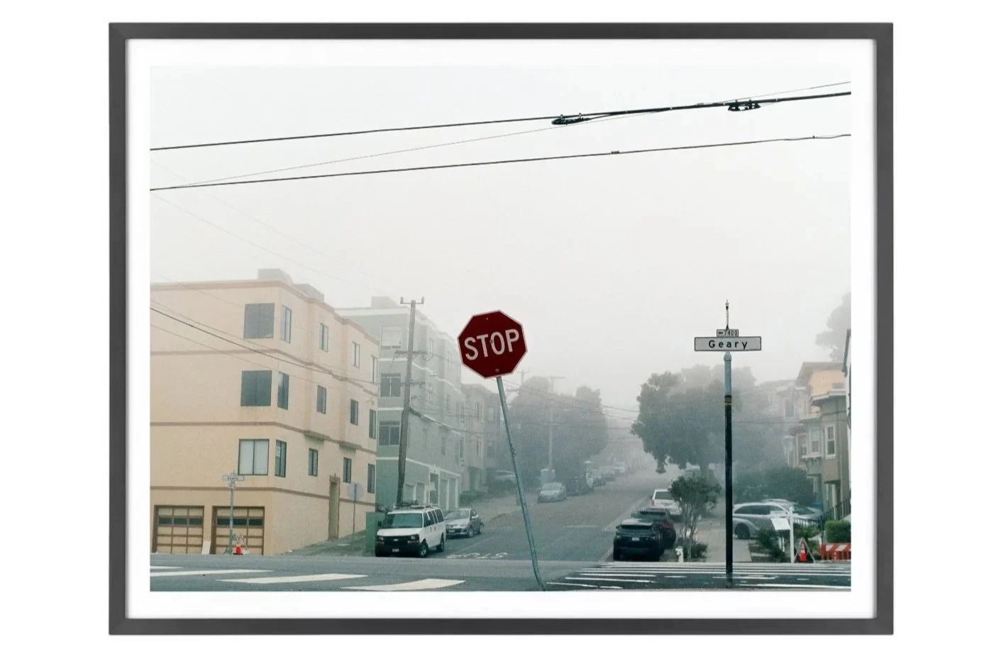 Stop sign and houses