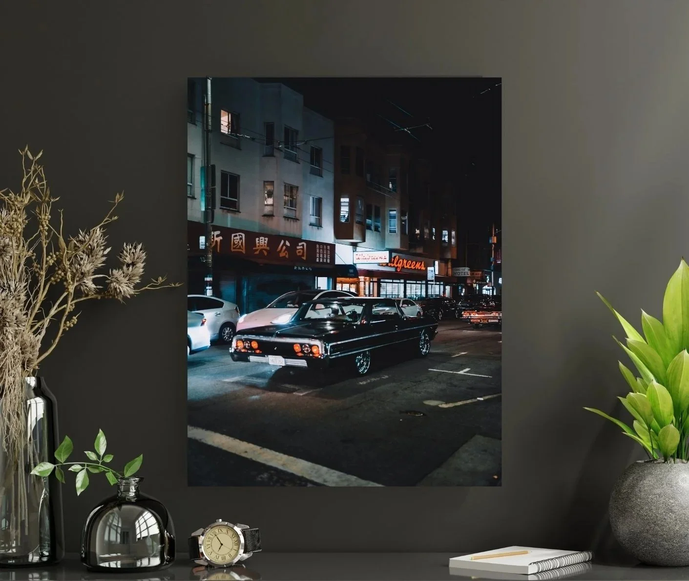 Chinatown Night Car Print – Stockton Street San Francisco Urban Night Photography