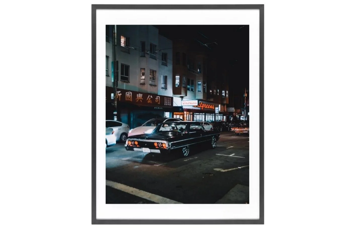 Chinatown Night Car Print – Stockton Street San Francisco Urban Night Photography