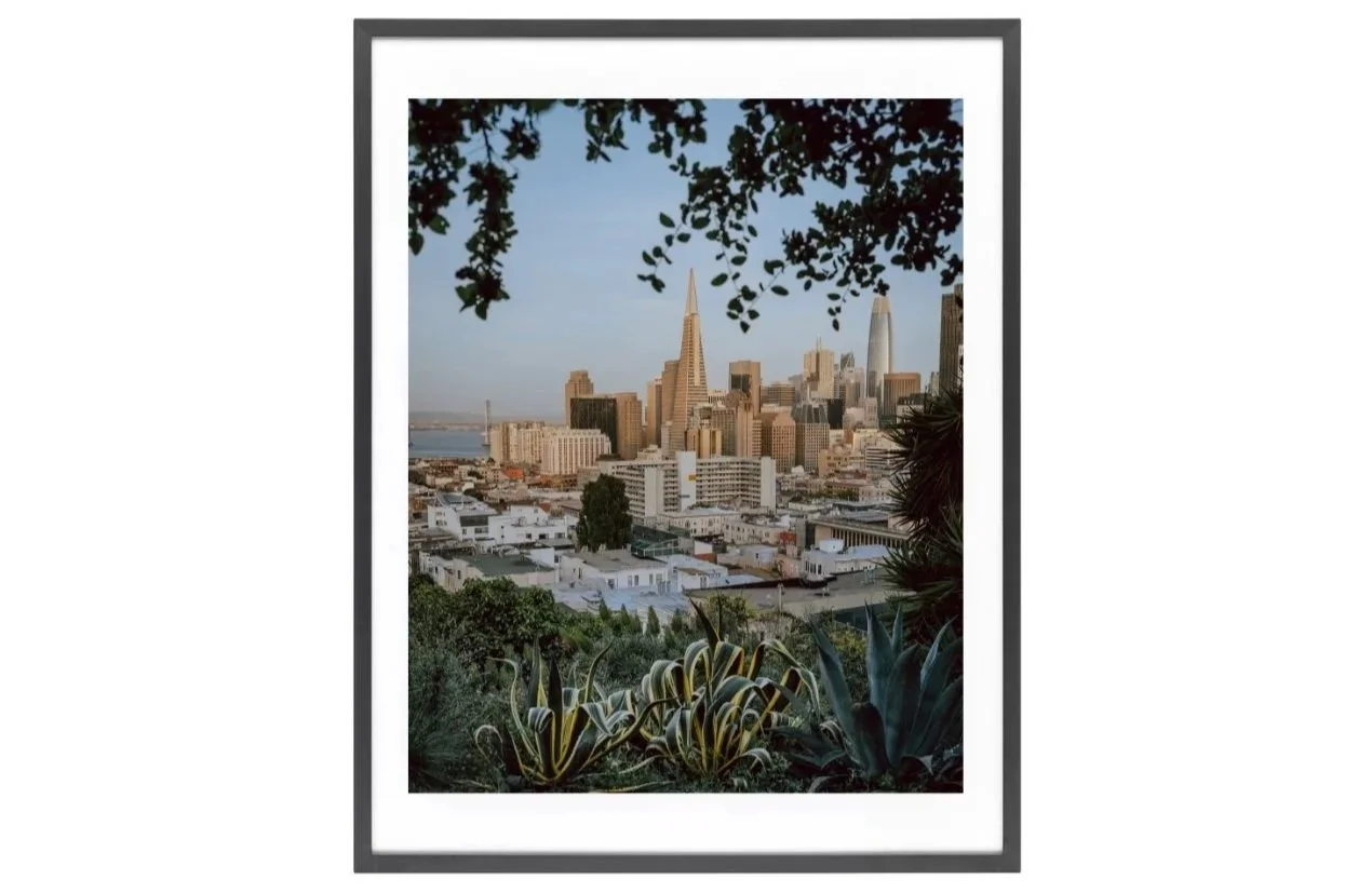Ina Coolbrith Park View Photo Print – Downtown San Francisco Framed by Trees
