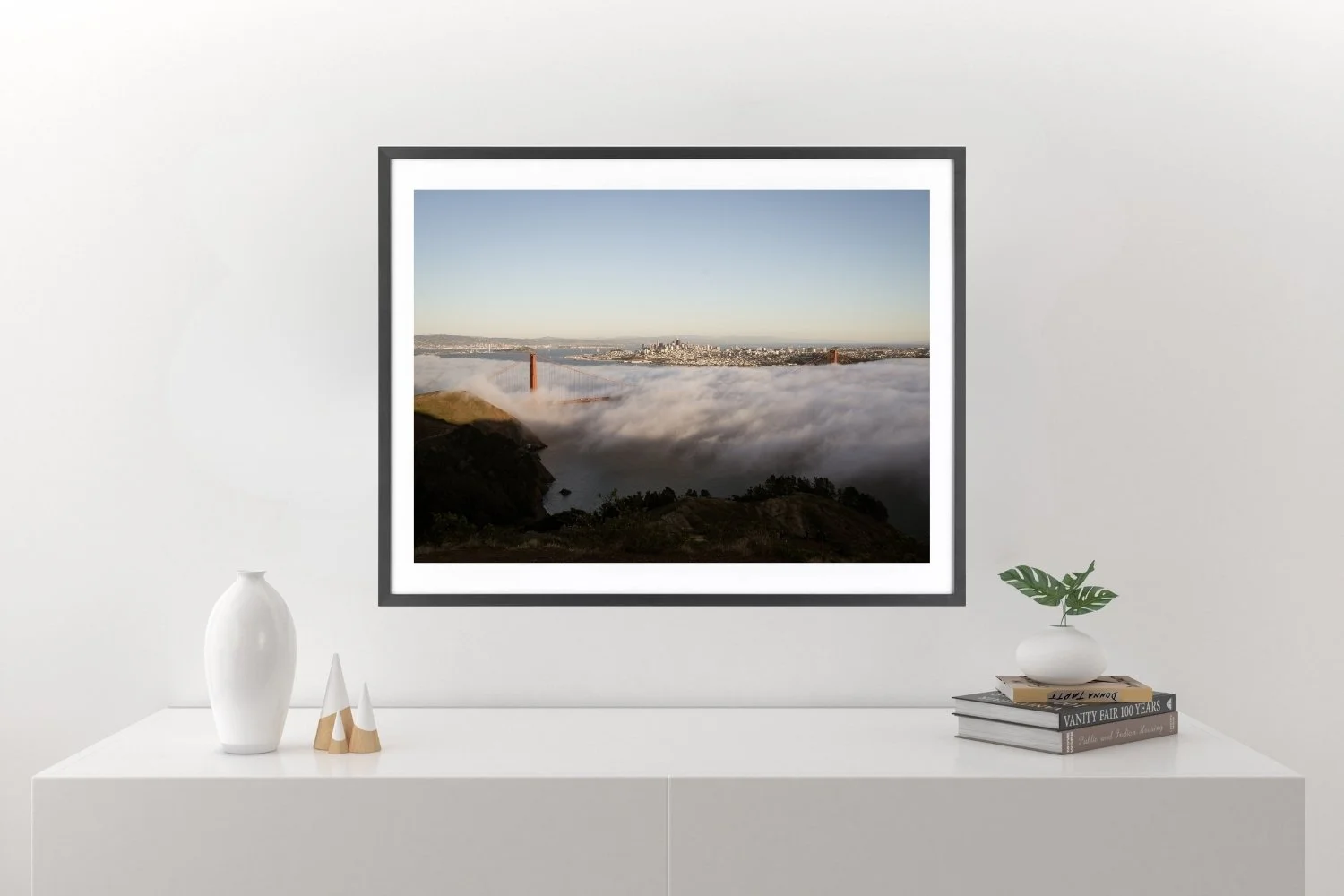 wall display Fog over the bridge