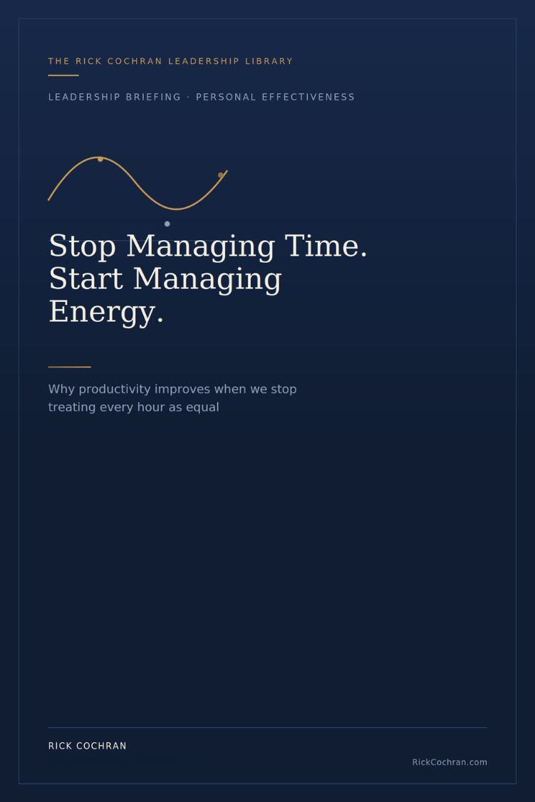 Stop Managing Time. Start Managing  Energy Leadership Briefing