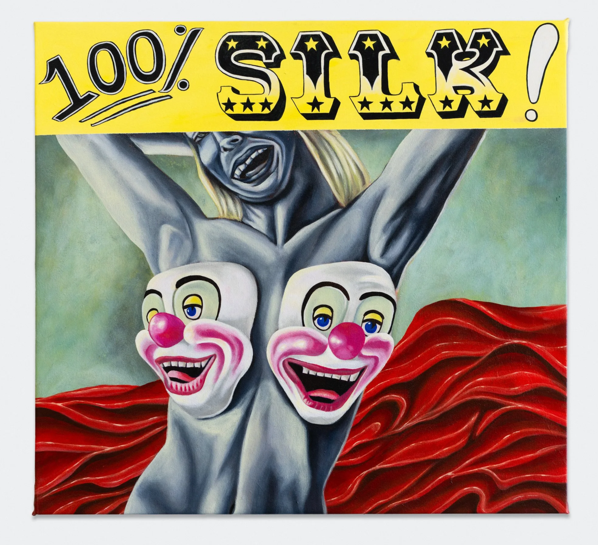 "100% Silk" 2025. 26 x 24" Acrylic on cavas 