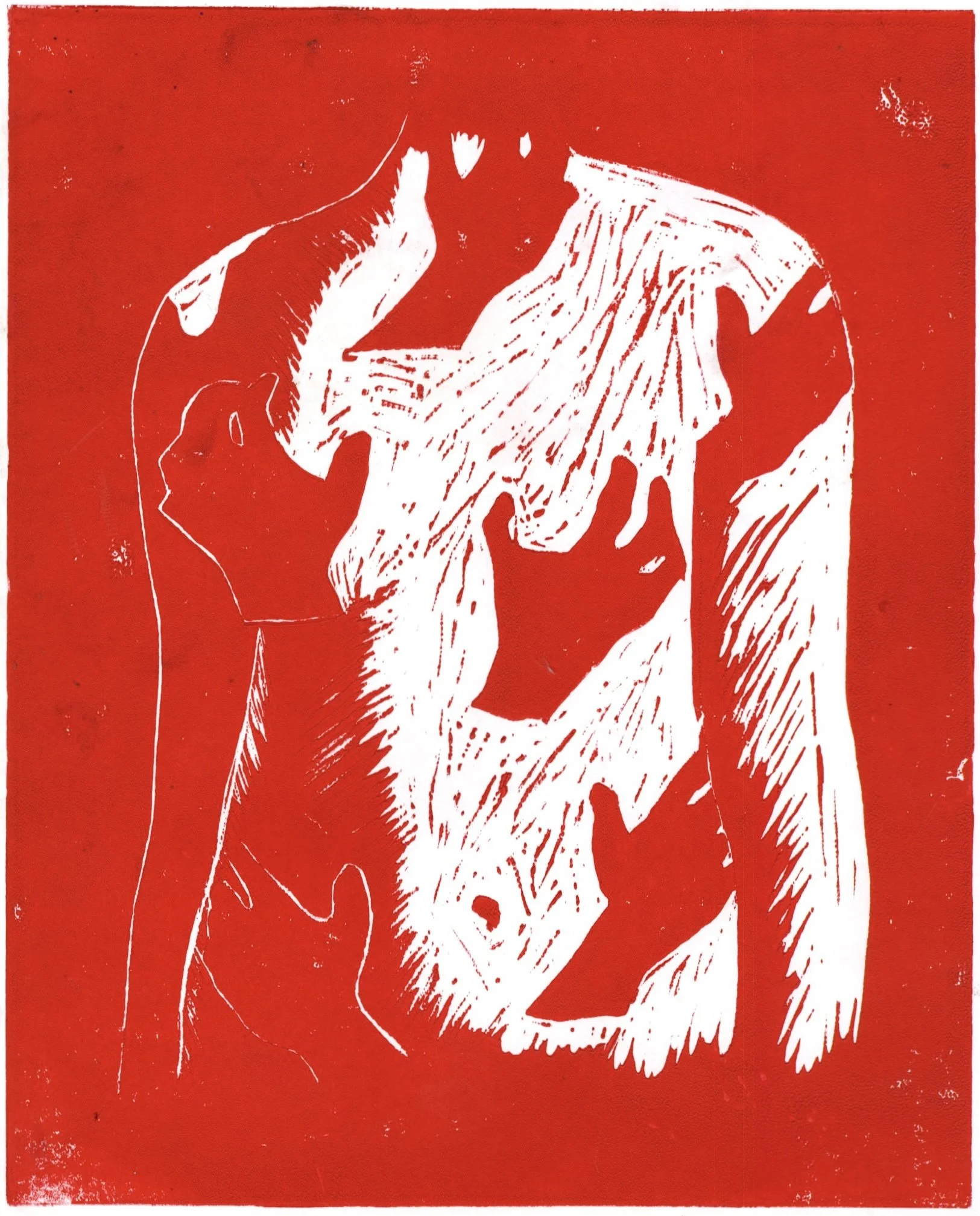 Lino print on paper 
6x10''
2024