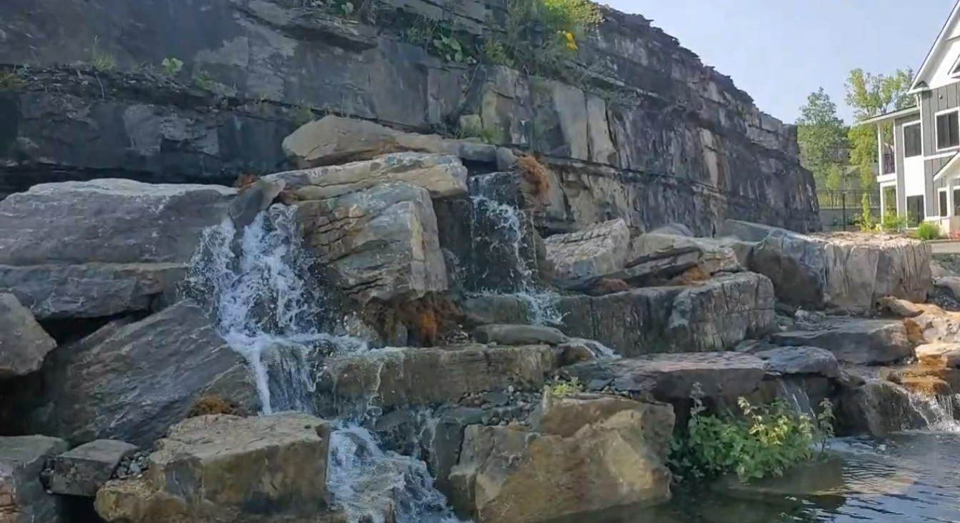 Apartment complex New York water feature build