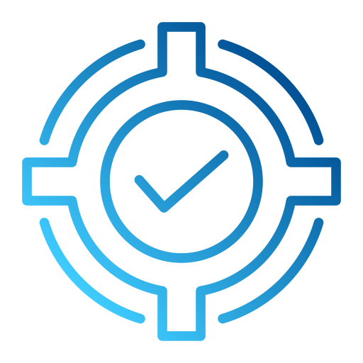 A digital graphic representing a futuristic clock with a circular interface, glowing blue accents, and technological design elements.
