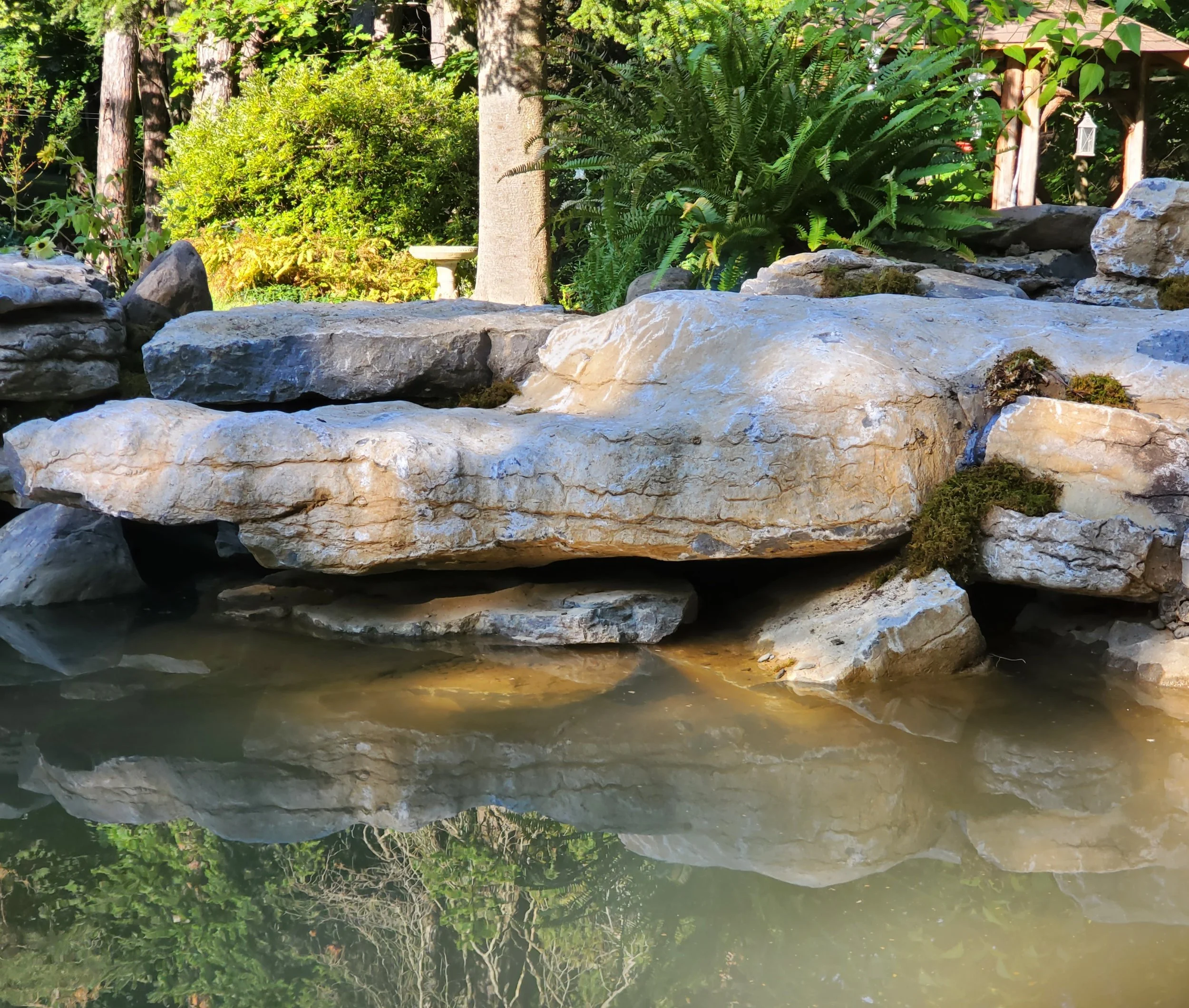 Large stone pond side New York