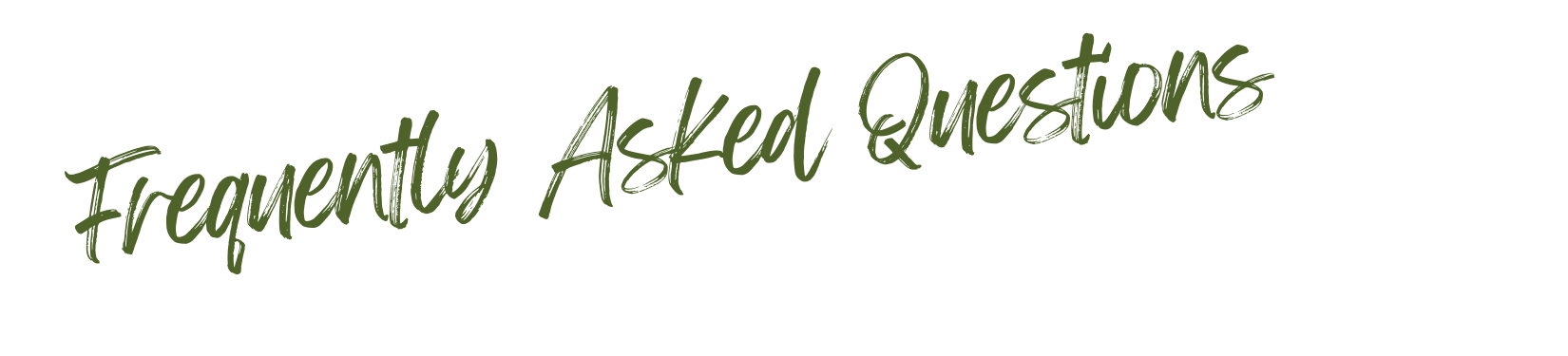 Text reading 'Frequently Asked Questions' in a handwritten style font on a transparent background.