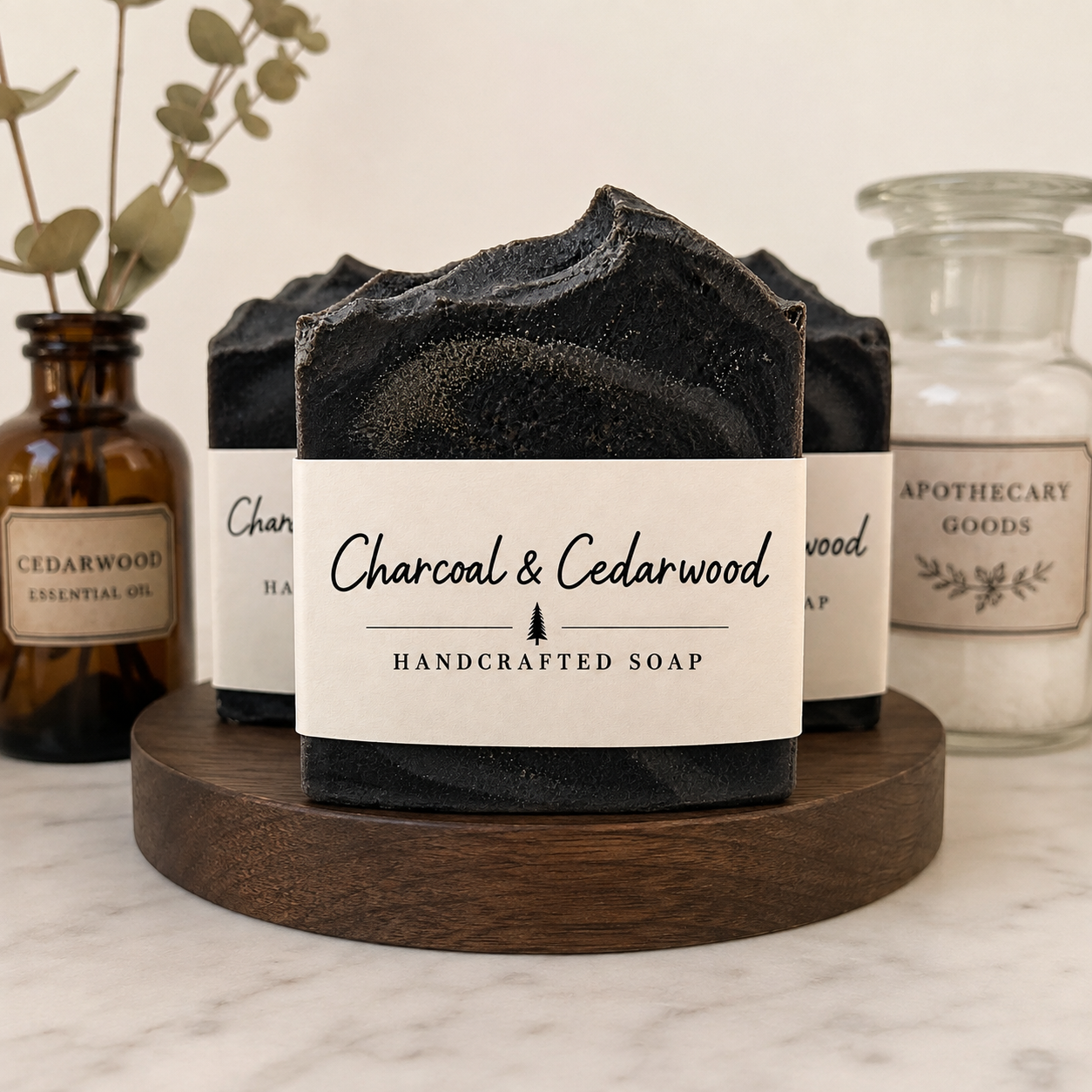 Charcoal & Cedarwood Handcrafted Soap