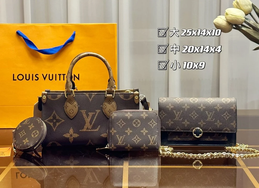 LV Purse with Wallet and Clutch