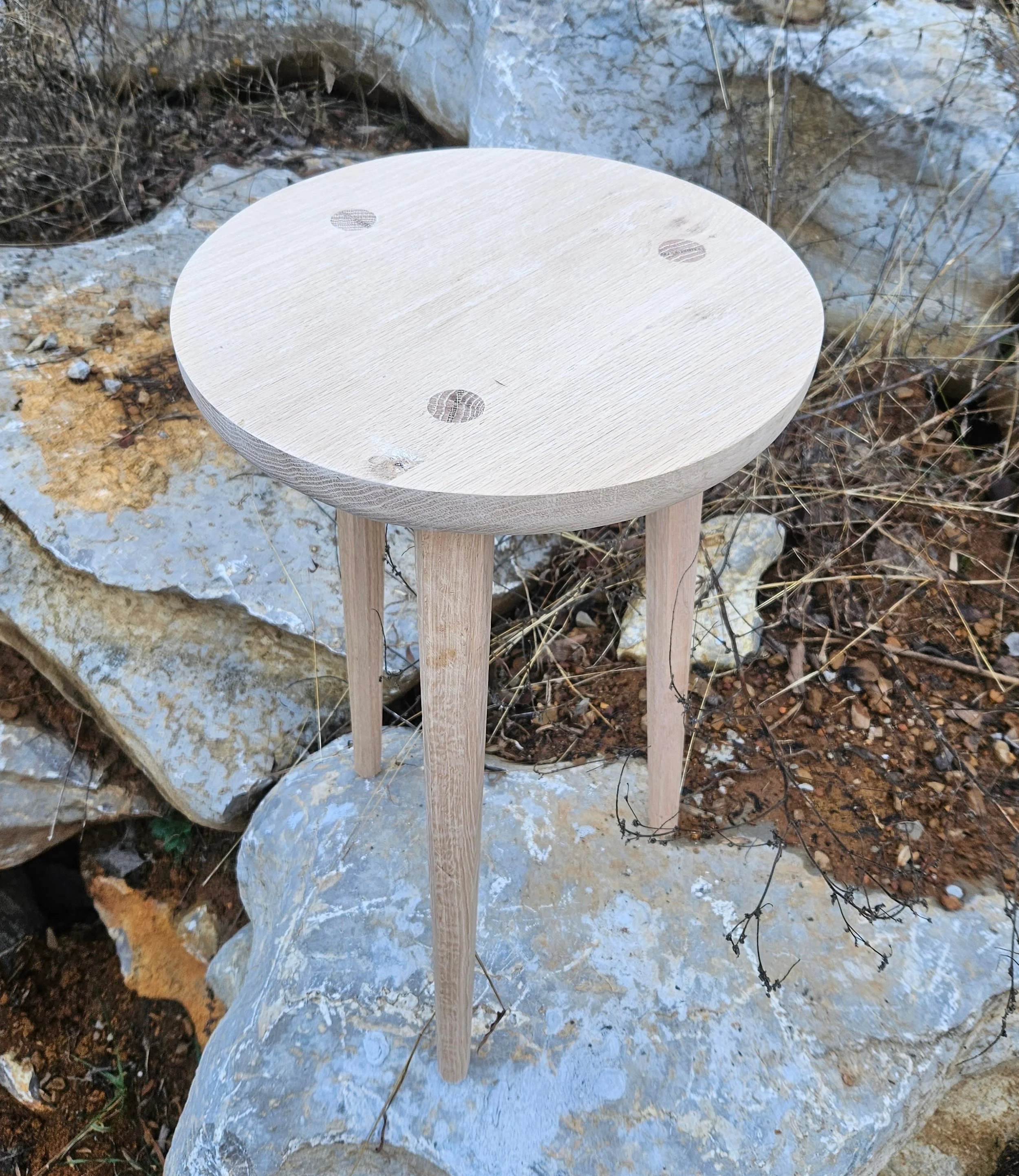 mid-century cocktail table with tripod base