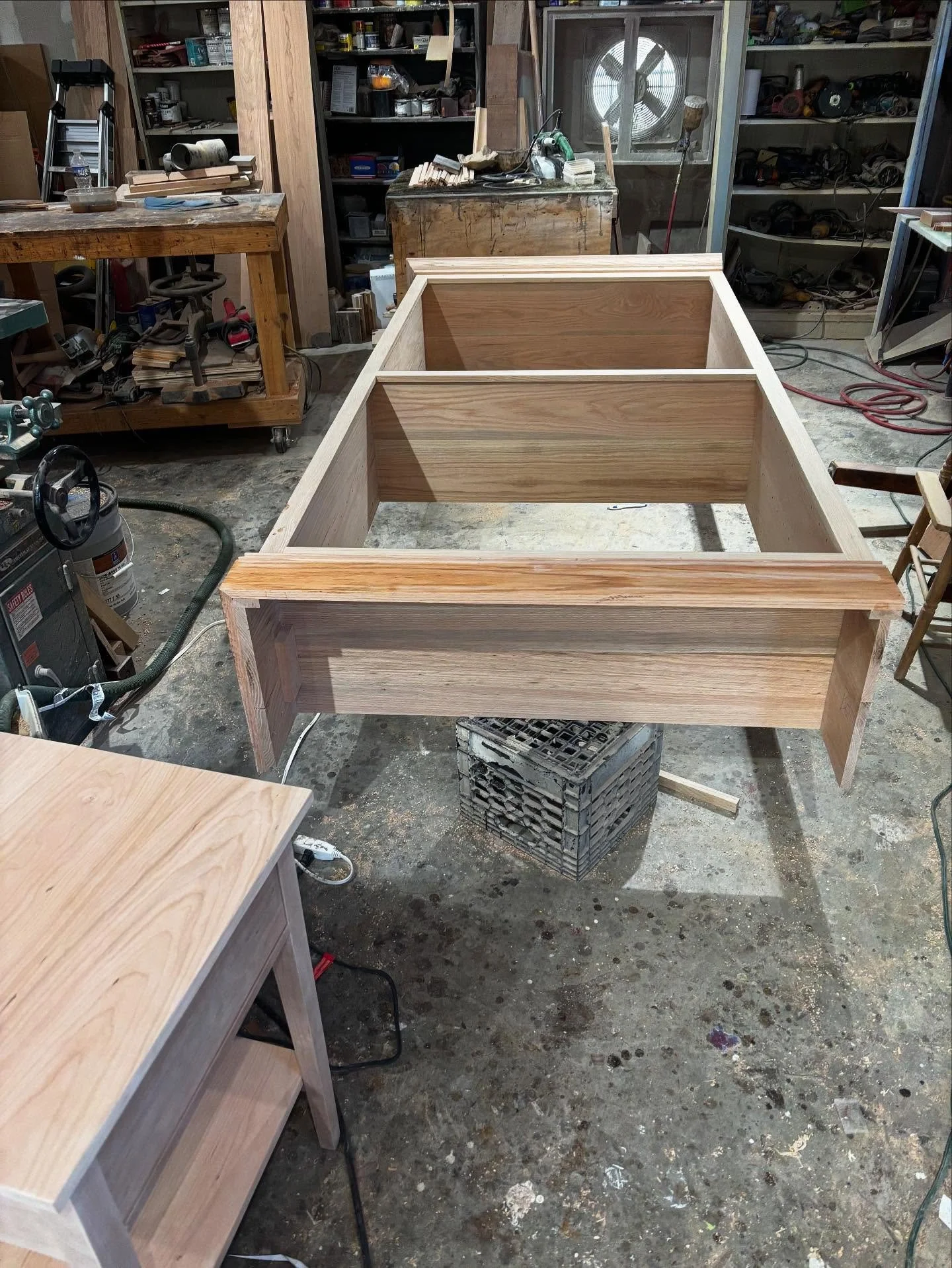 Working on solid Red Oak bookshelf for customer in Lynville. Have made other pieces for them.
