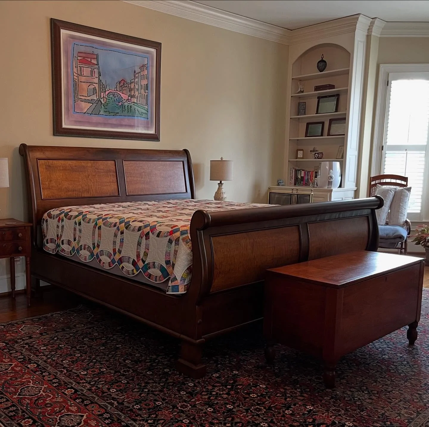 Customer had some friends help with delivery. They just sent me some new photos. Cherry and Curly Maple. First time I used native Cherry from Tennessee. I am usually buying from large mills and it is from PA or NY. The natural Cherry&rsquo;s color wa