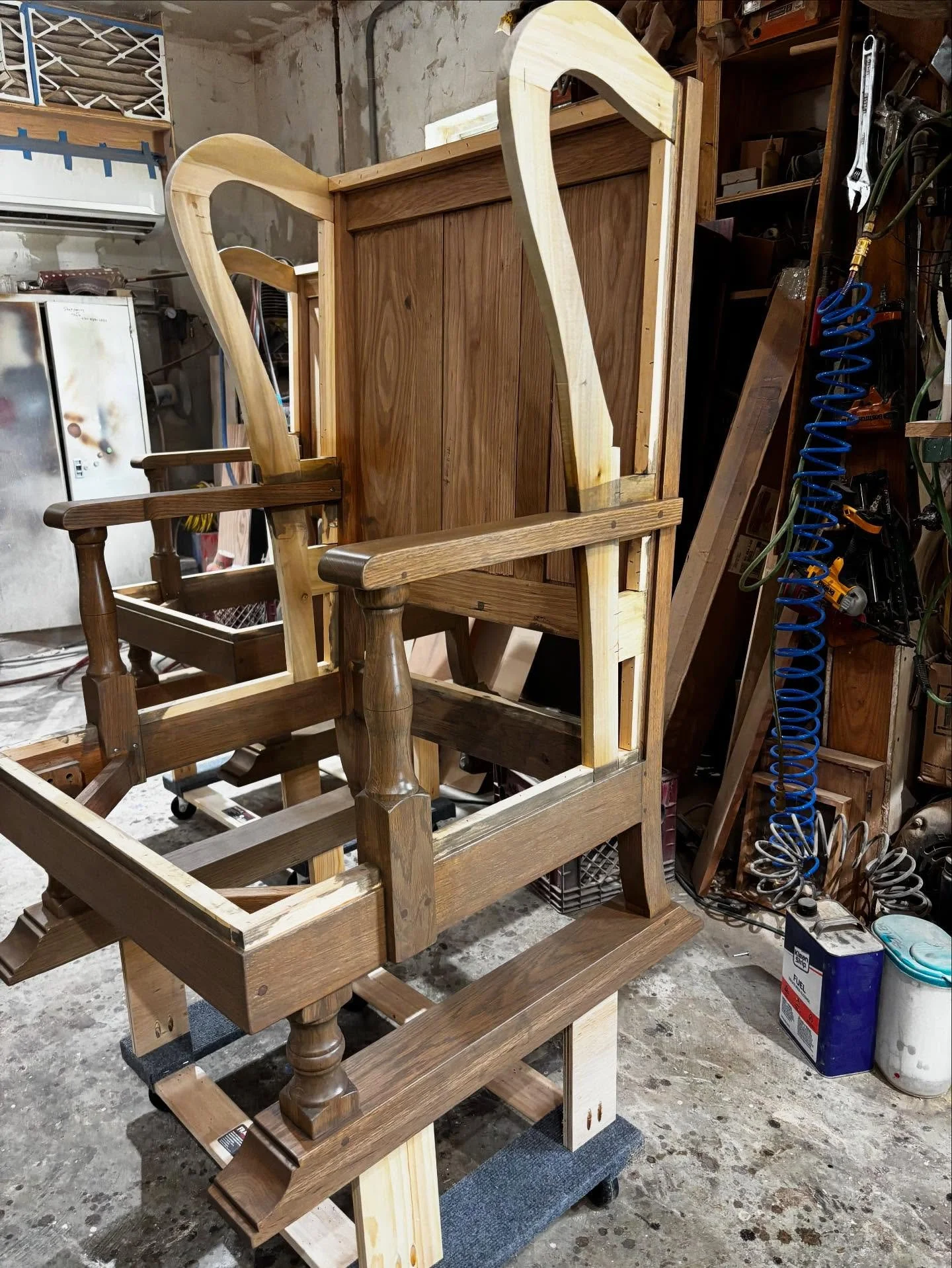 A set of Four wing chairs I made in White Oak for a Nashville Design Group.