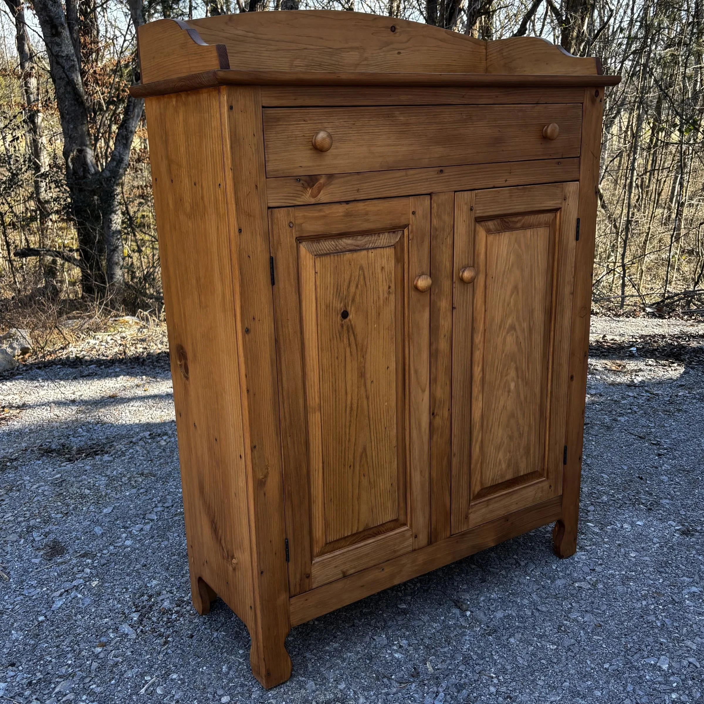 primitive jelly cupboard made from pine