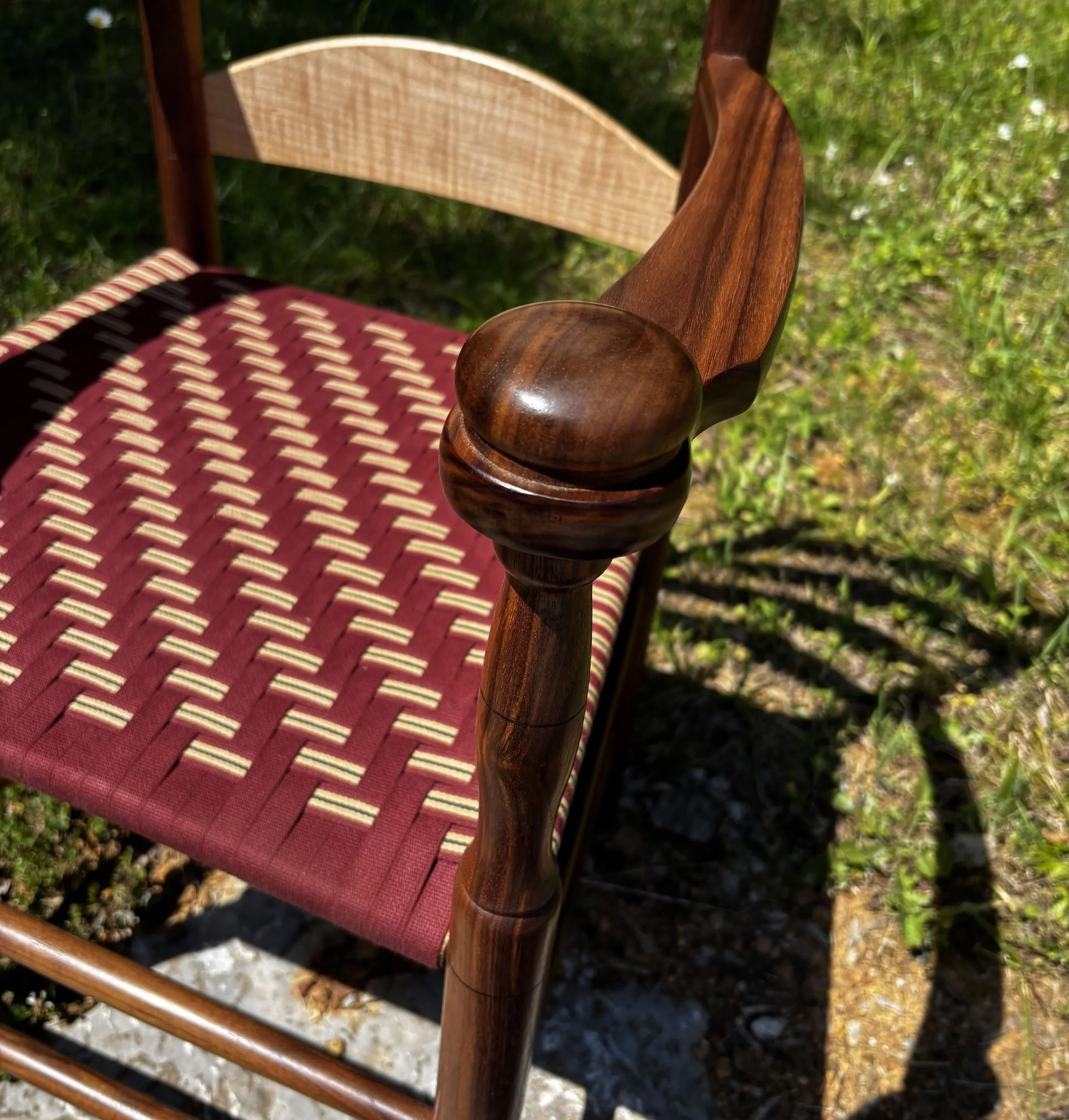 shaker arm chair handcrafted from maple cherry