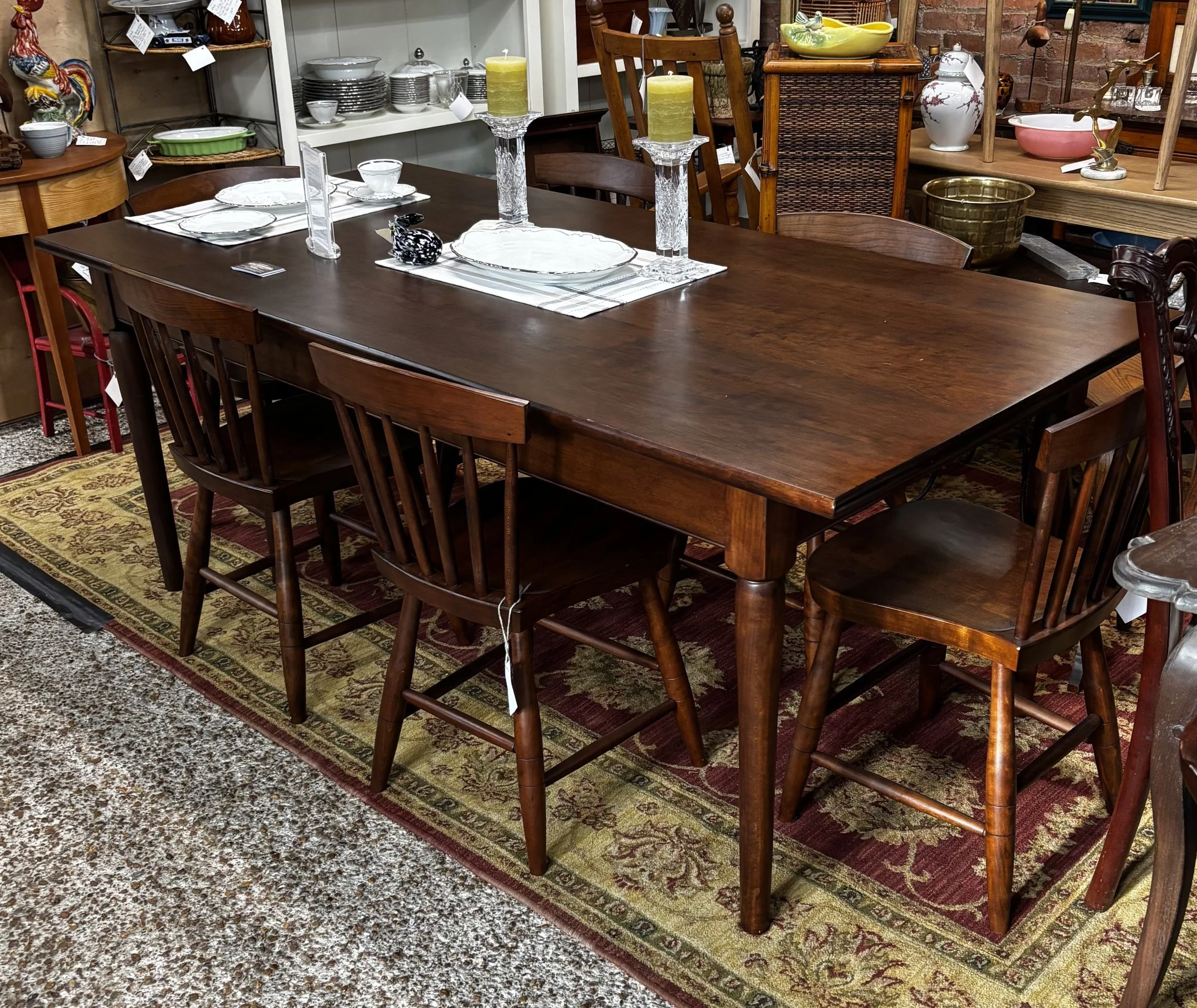 shaker dining table made from cherry curly maple walnut