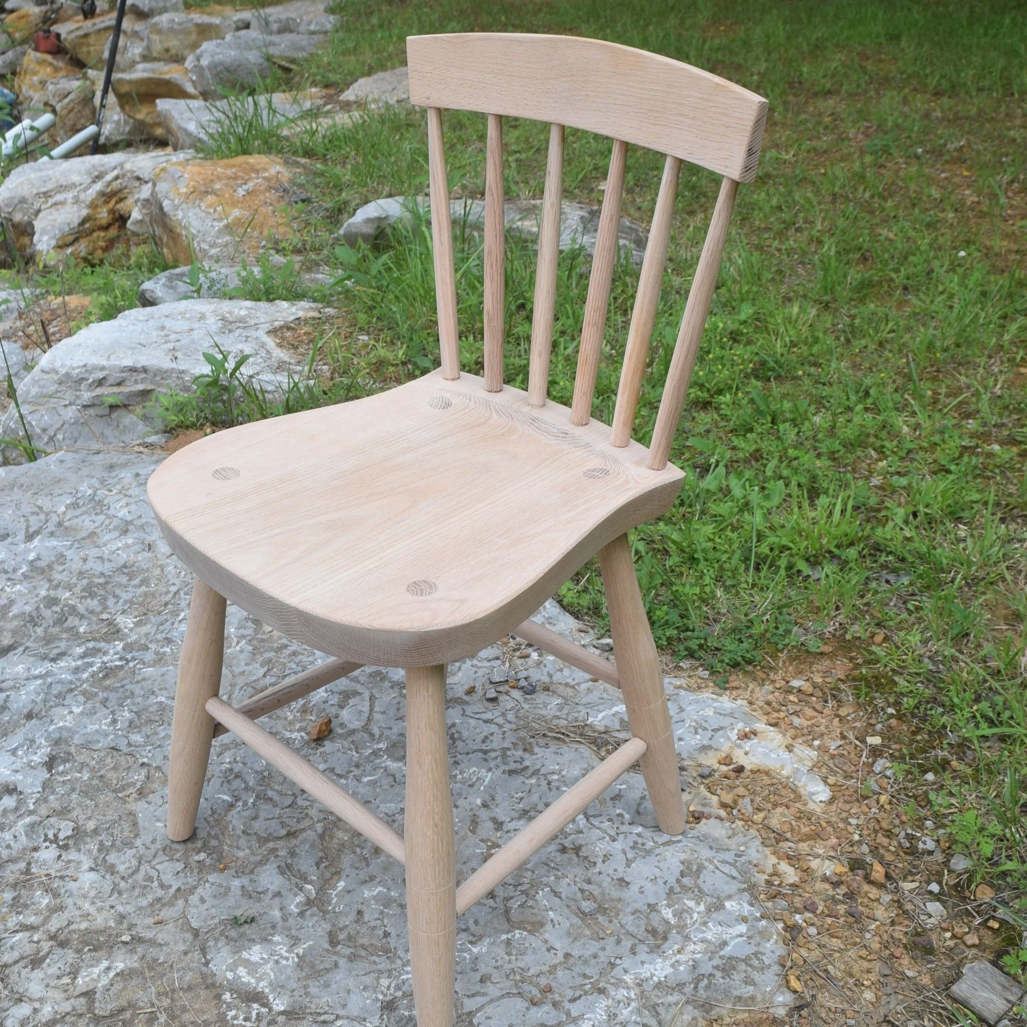 handcrafted shaker windsor chair made from white oak