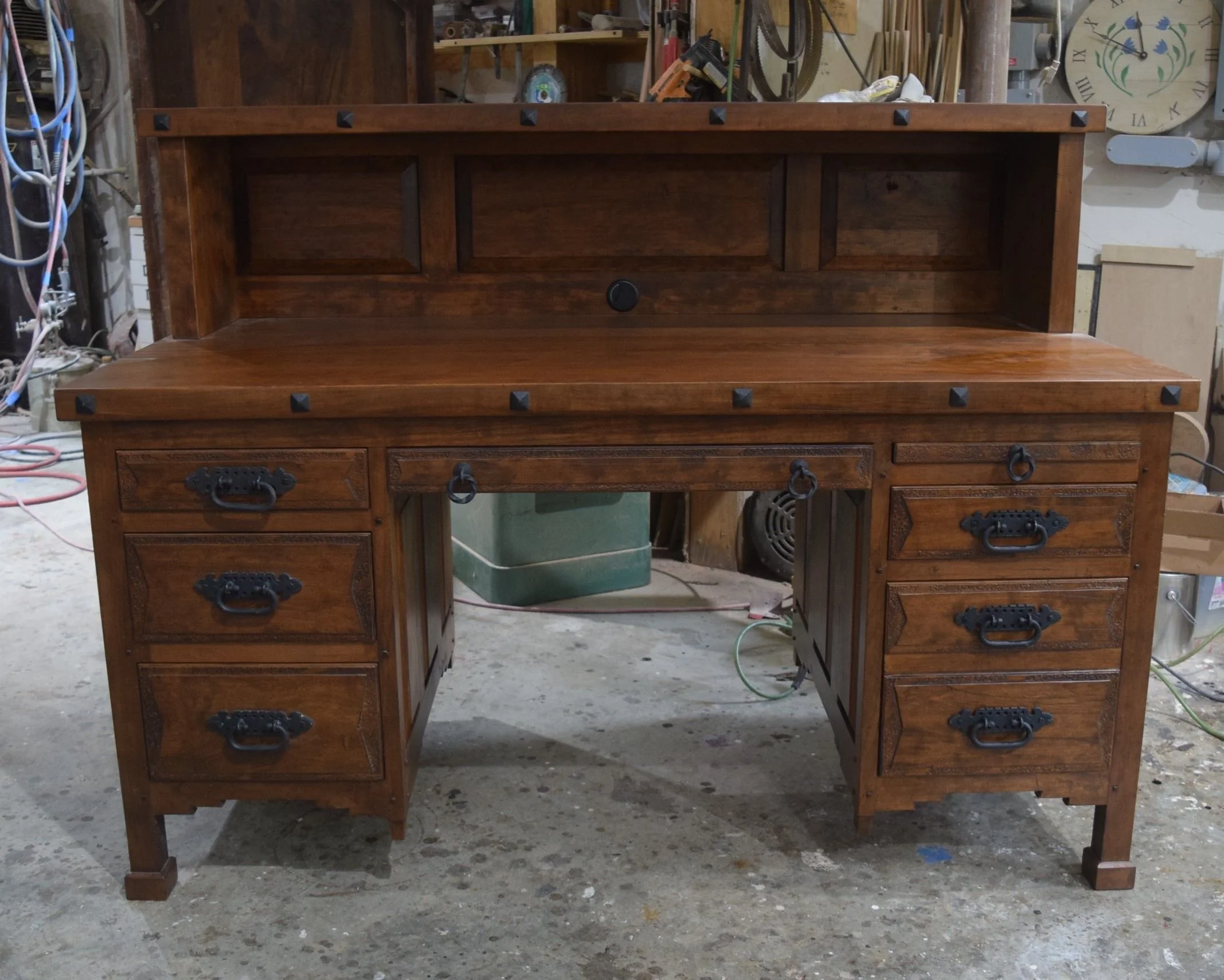 hand crafted santa fe knee hole desk