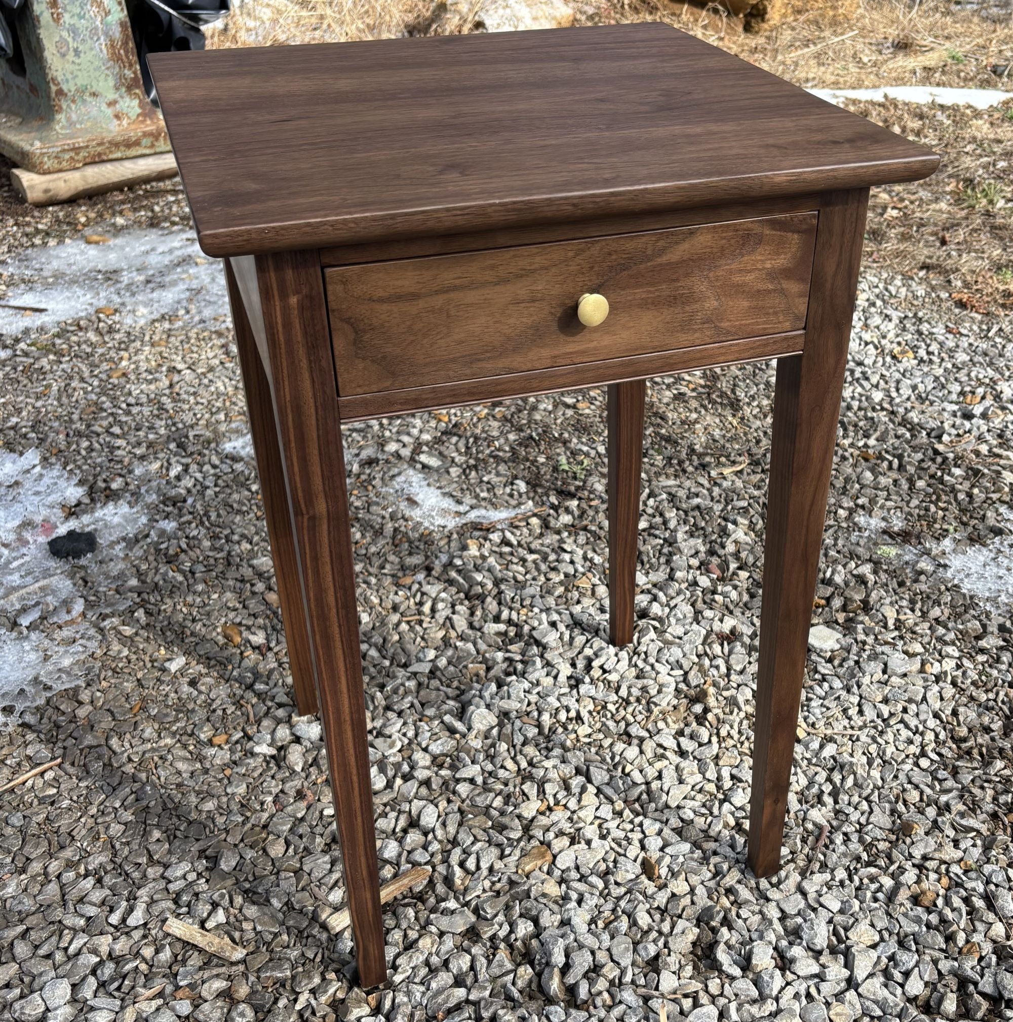 shaker end table made from walnut