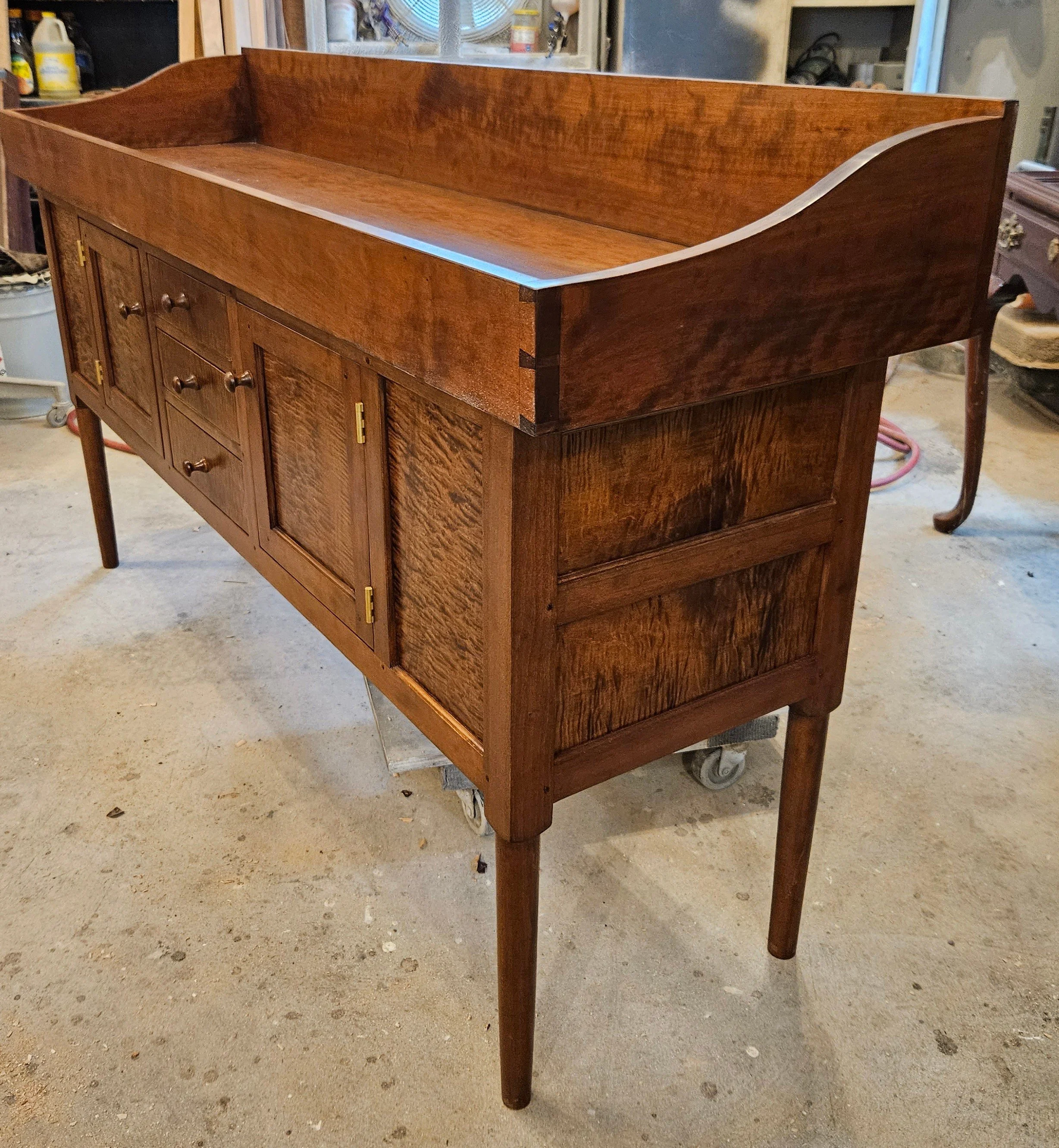 shaker dry sink hand crafted from cherry and curly maple