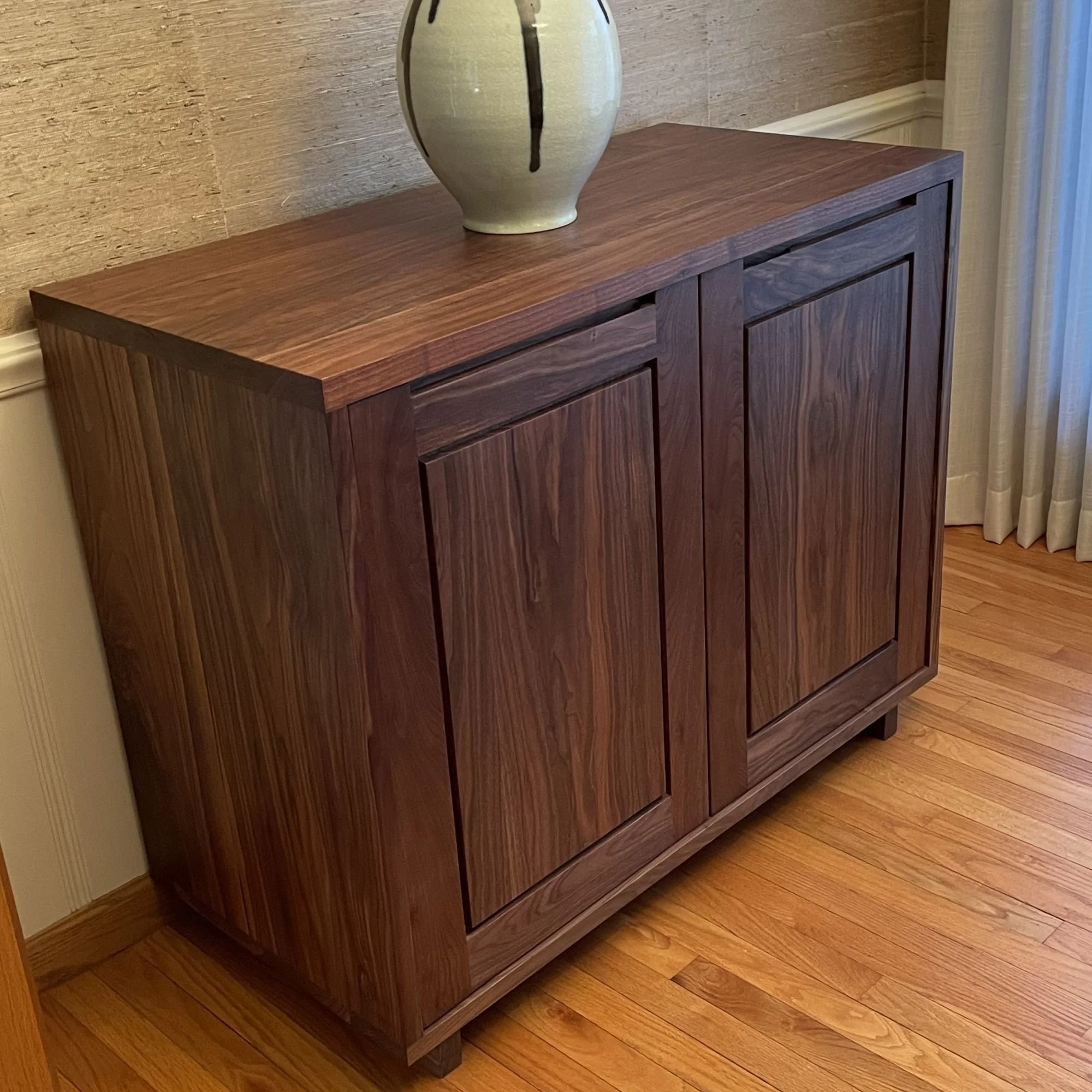 classic modern buffet made from walnut