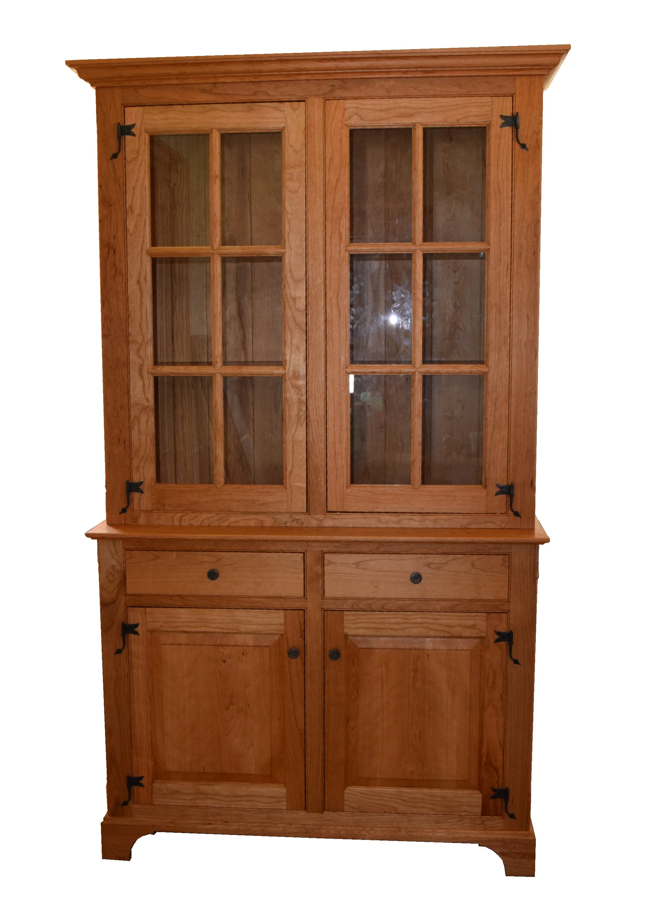 Chippendale step back cupboard with rat tail hinges