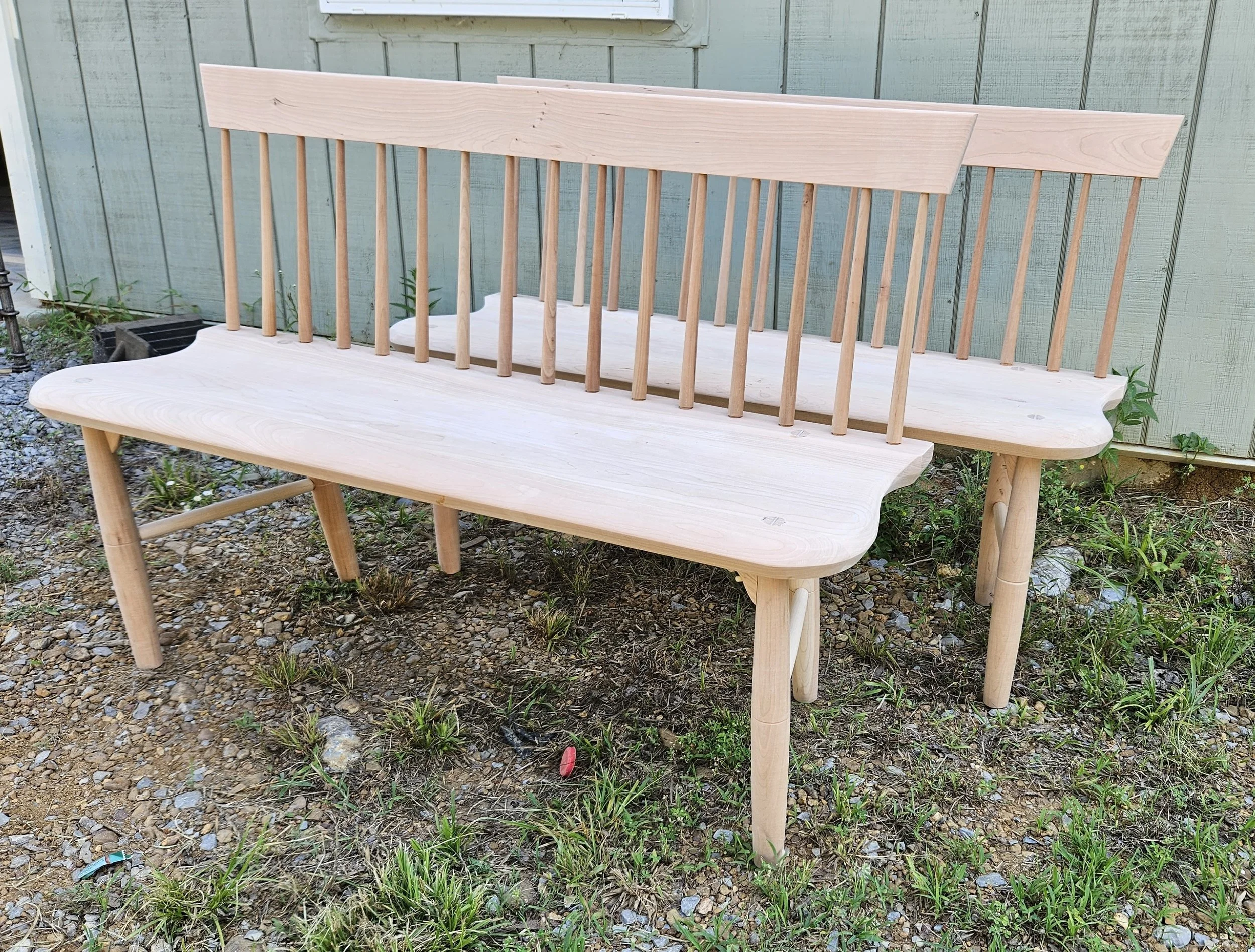 shaker windsor bench made from cherry handcrafted for quality