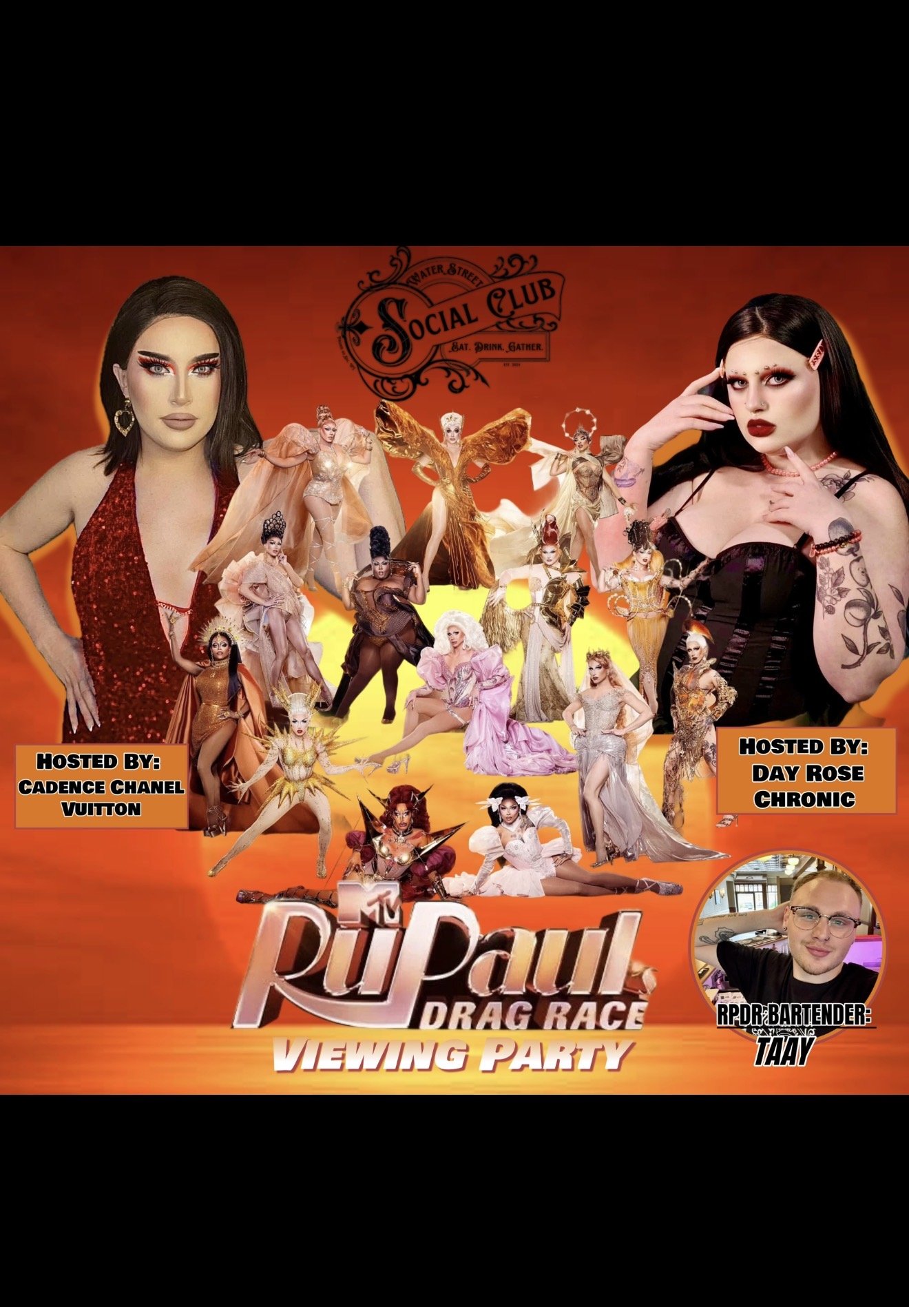 RUPAULS Drag Race Viewing Party Hosted By Cadence Vuitton &amp; Day Rose Chronic 