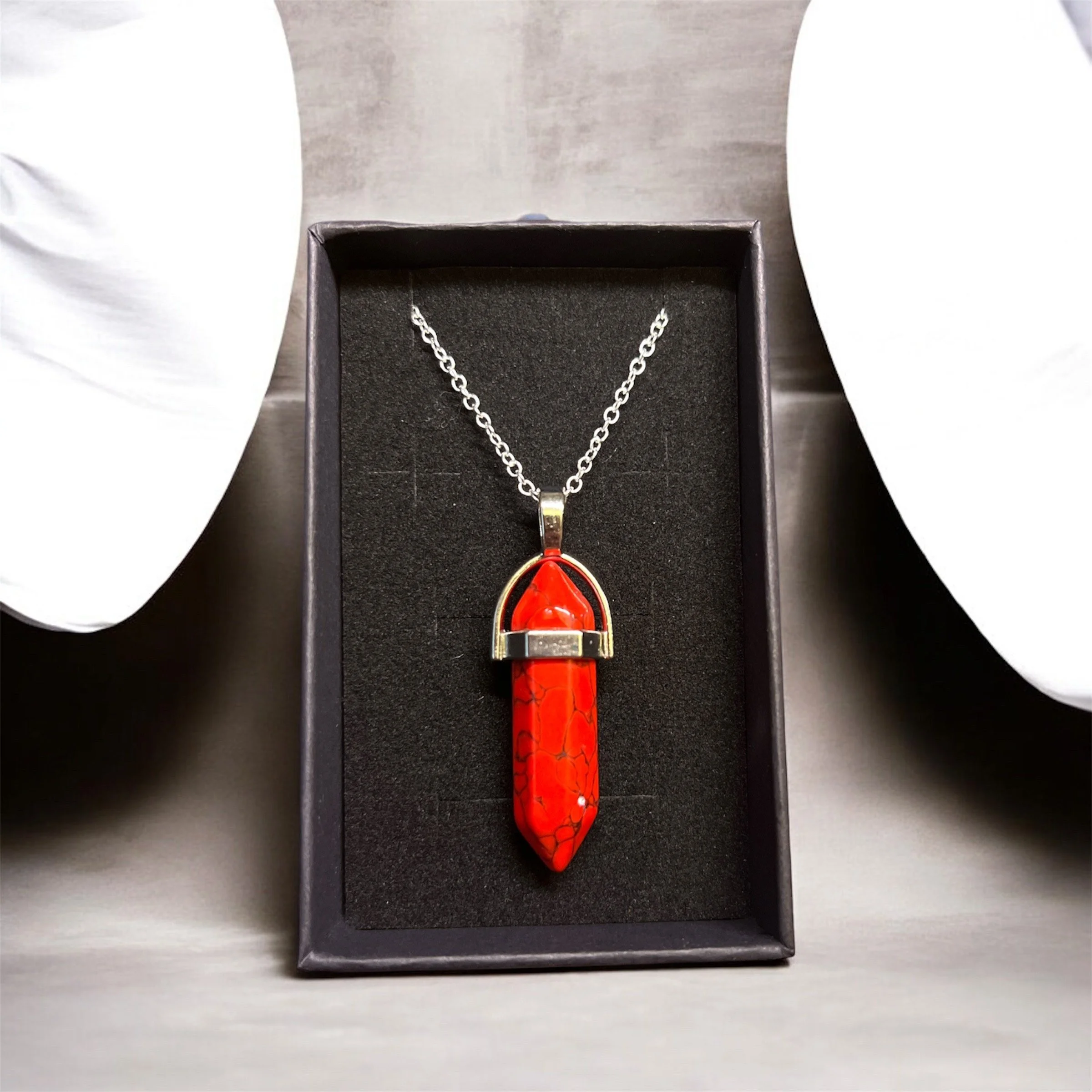 Radiant Red Gemstone Necklace