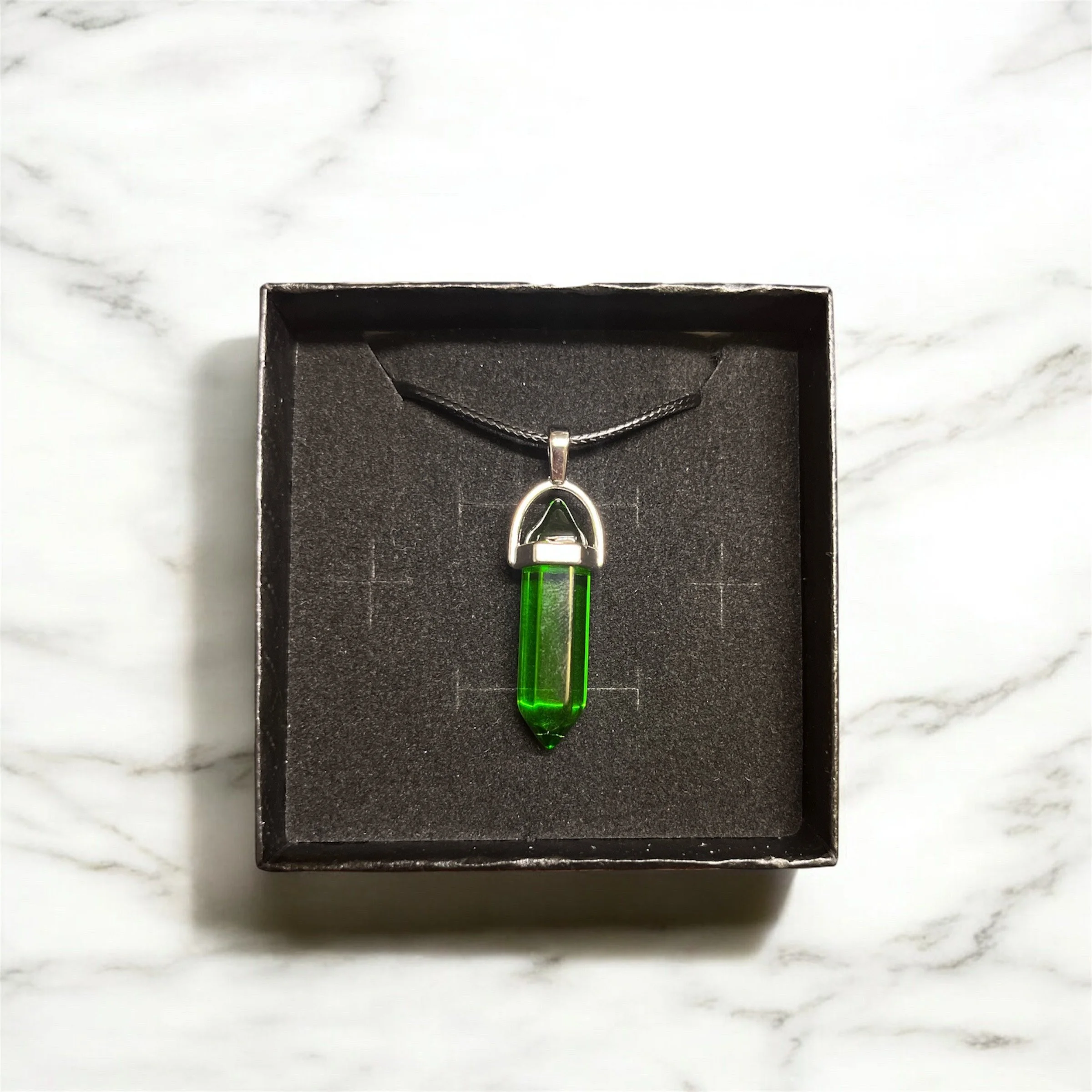 Green Crystal Gemstone Necklace