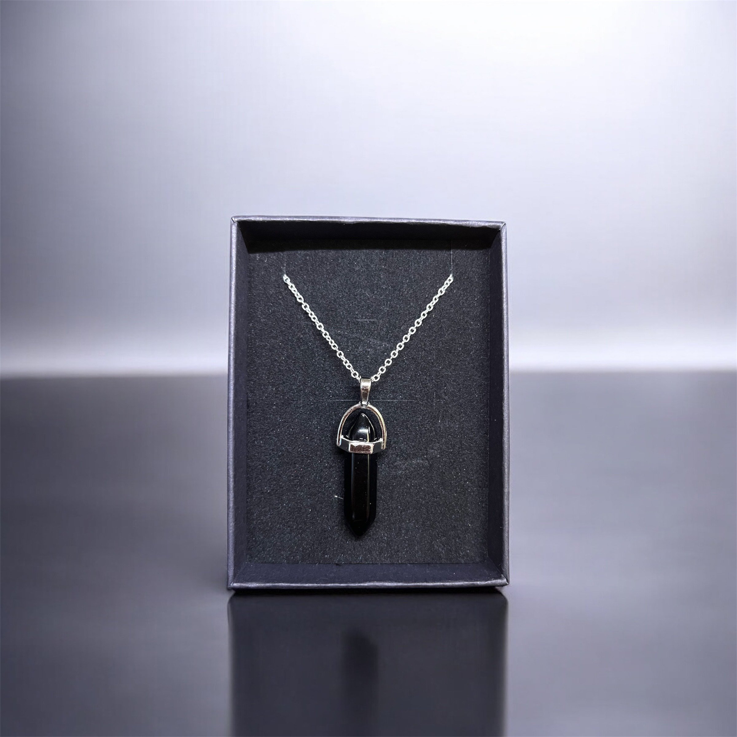 Mystic Elegance Black Crystal Necklace