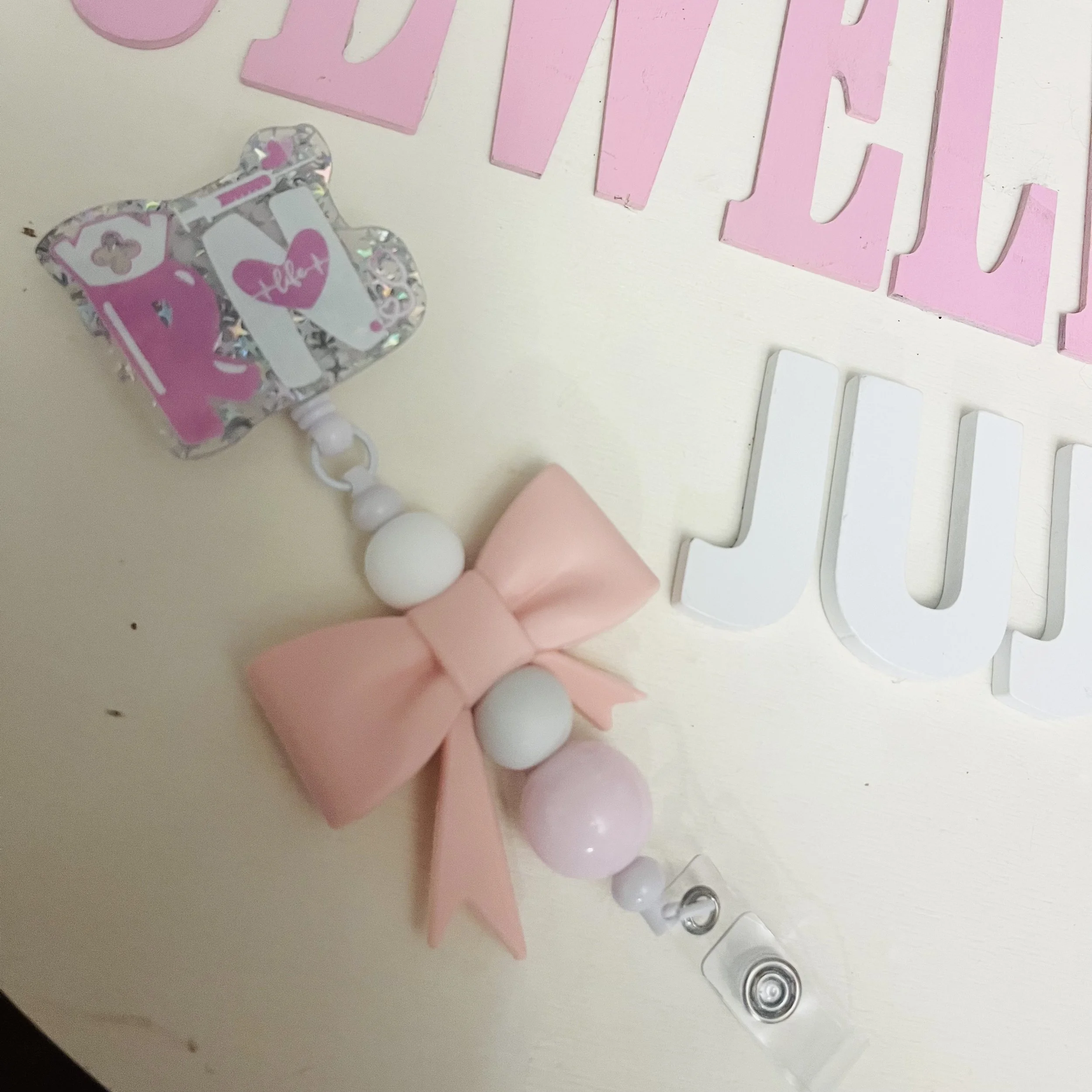 Charming RN Bow Badge Reel