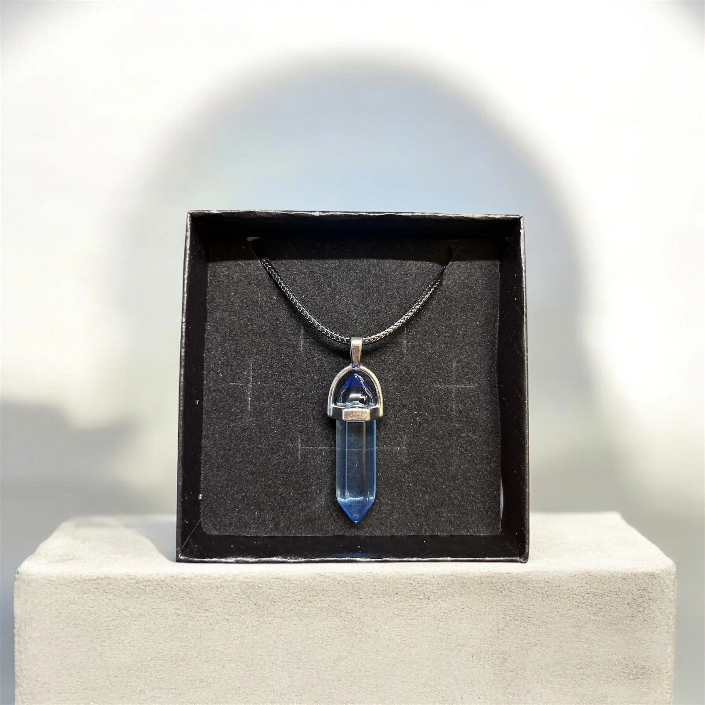 Blue Crystal Gem Necklace