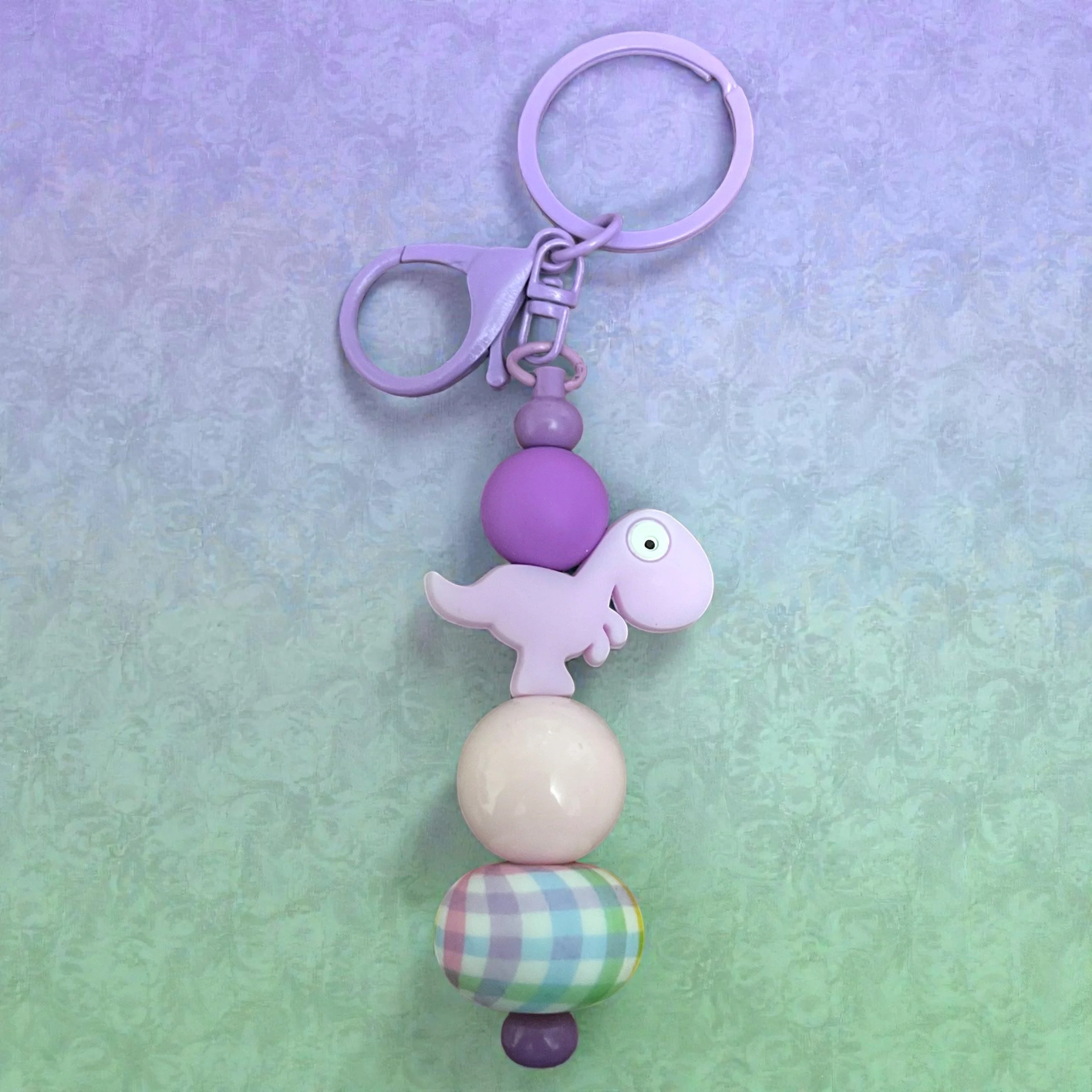 Pastel Dino Delight Keychain