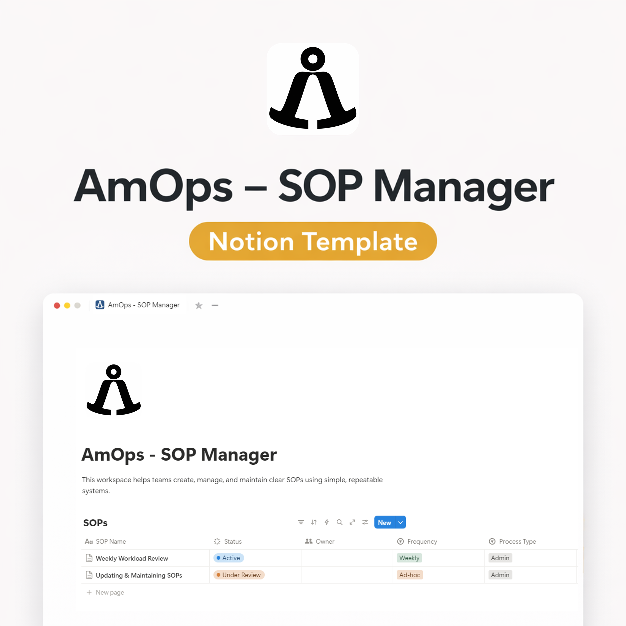 AmOps — SOP Manager (Notion Template)
