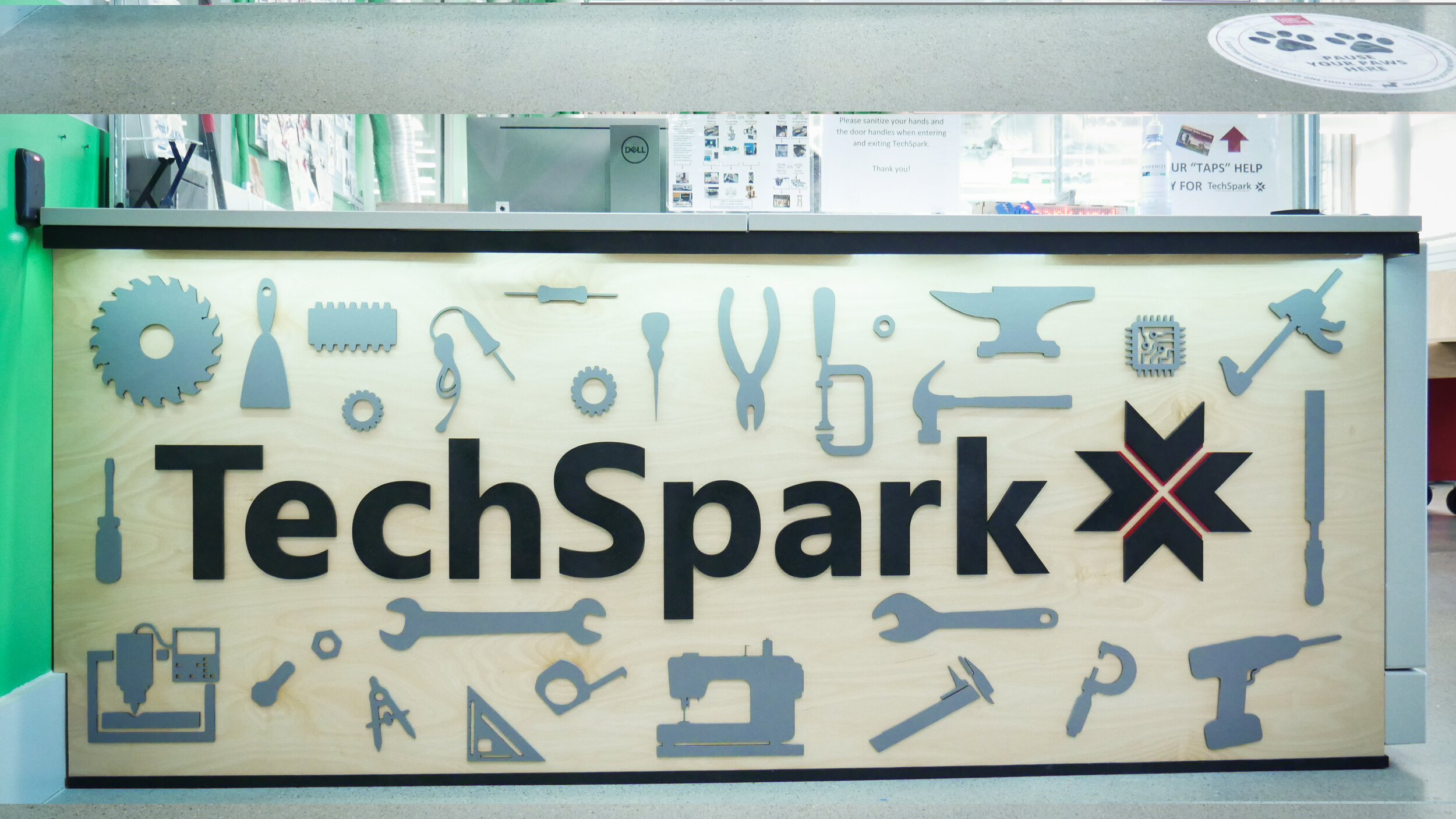 TechSpark Desk Sign