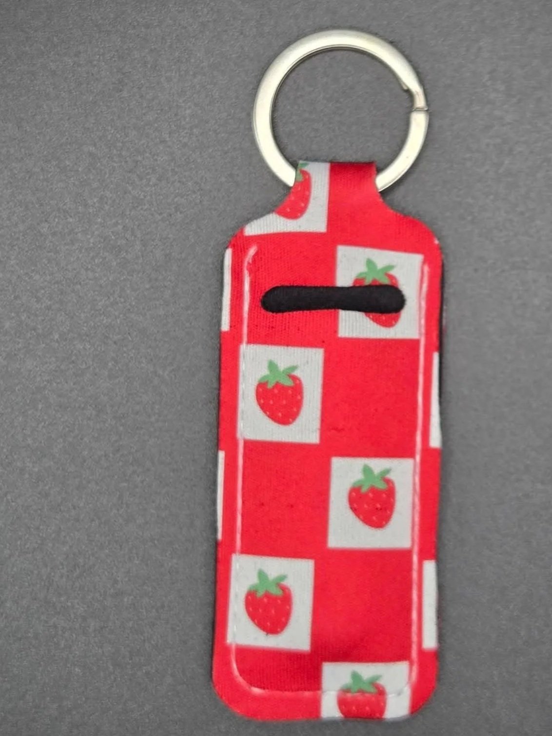 Strawberry Delight Lip Balm Holder Keychain