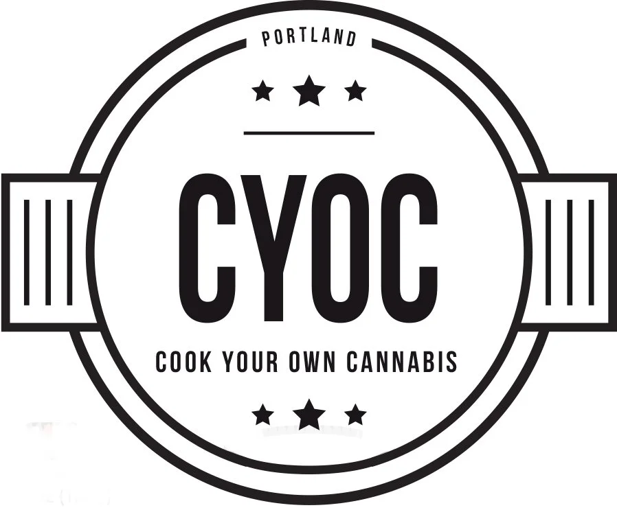 Logo for Portland COC with the text 'Cook Your Own Cannabis' and the acronym 'C Y O C' in the center, featuring stars above and below.