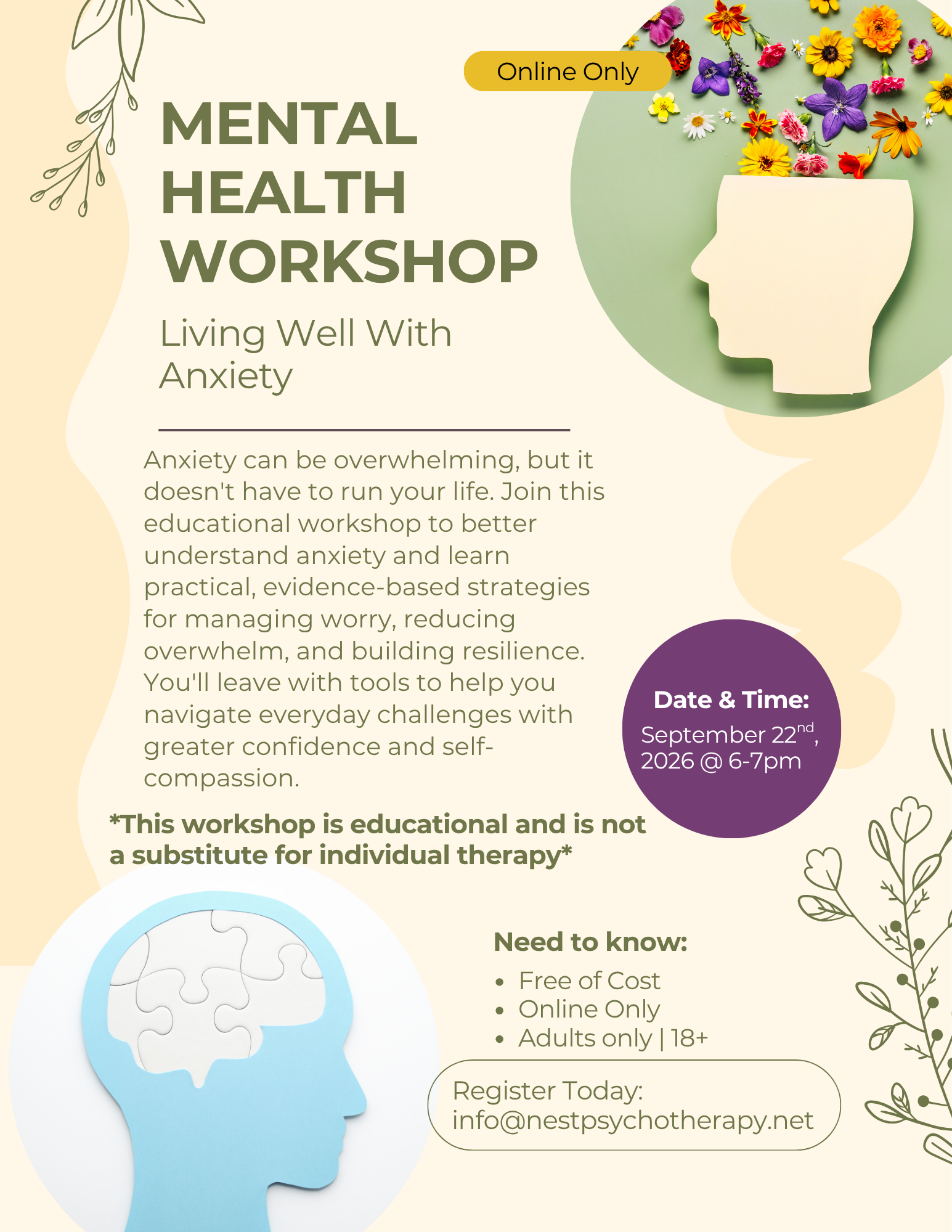Mental Health Workshop: Living Well with Anxiety