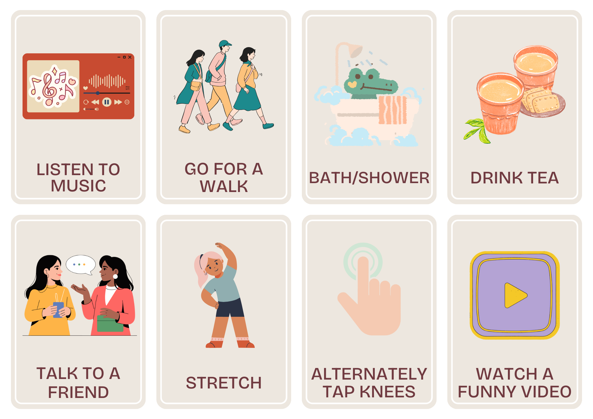 Anything But Breathing - Coping Skill Flash Cards