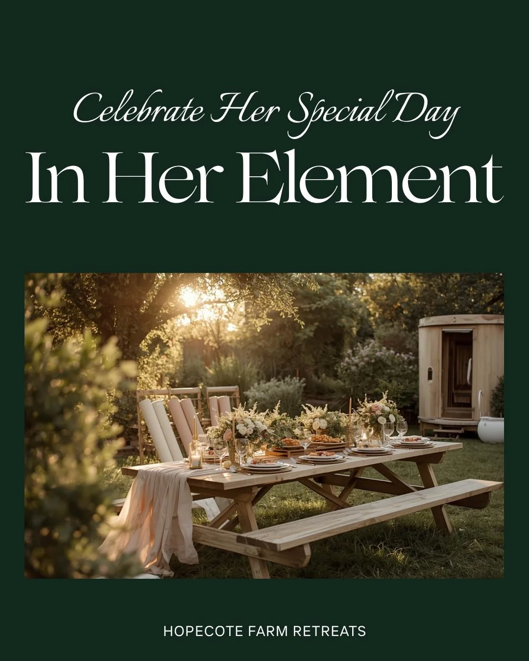 She deserves more than a reservation.

A birthday experience at In Her Element is for the woman turning a milestone age &mdash; 30, 35, 40, 45, 50, 55 &mdash; who's ready to actually celebrate herself, not just be celebrated at a table.

Gather her 5
