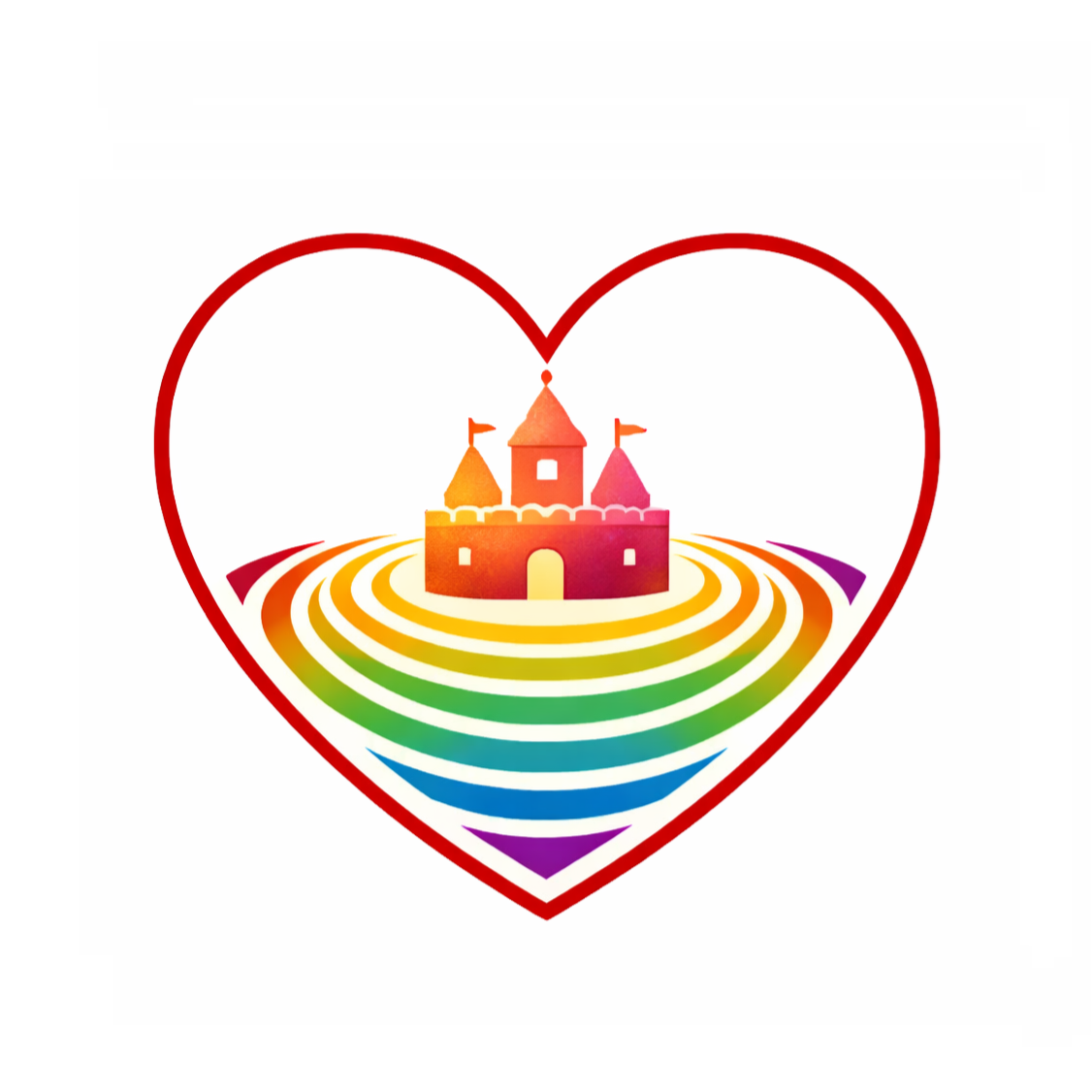 FrostysHat icon with rainbow moats, castle, and read heart outline for the remixable AI behavior artifact