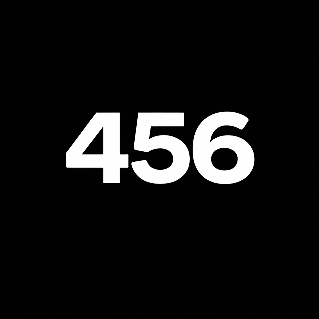 Hatcoin 456 icon: white number 456 on a black square background.